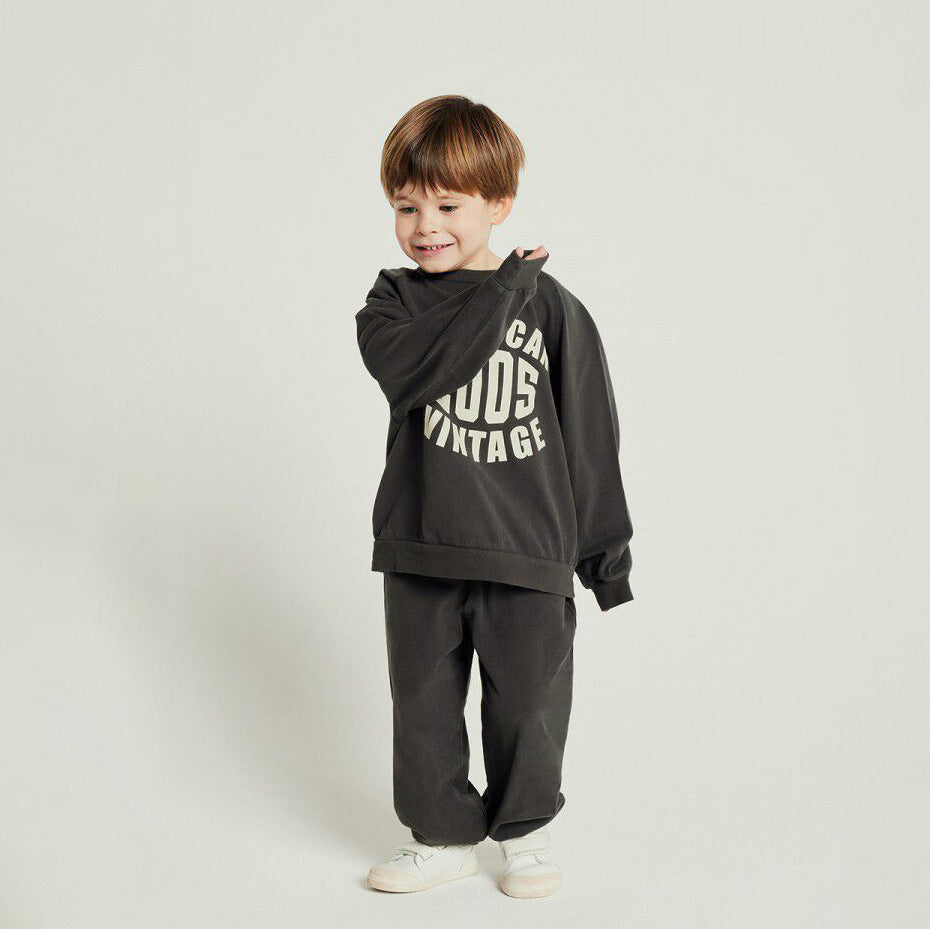 Boys & Girls Charcoal Cotton Trousers