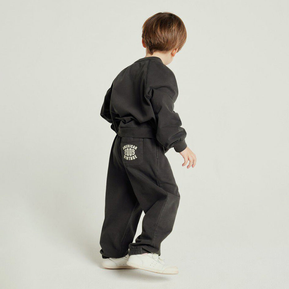 Boys & Girls Charcoal Cotton Trousers