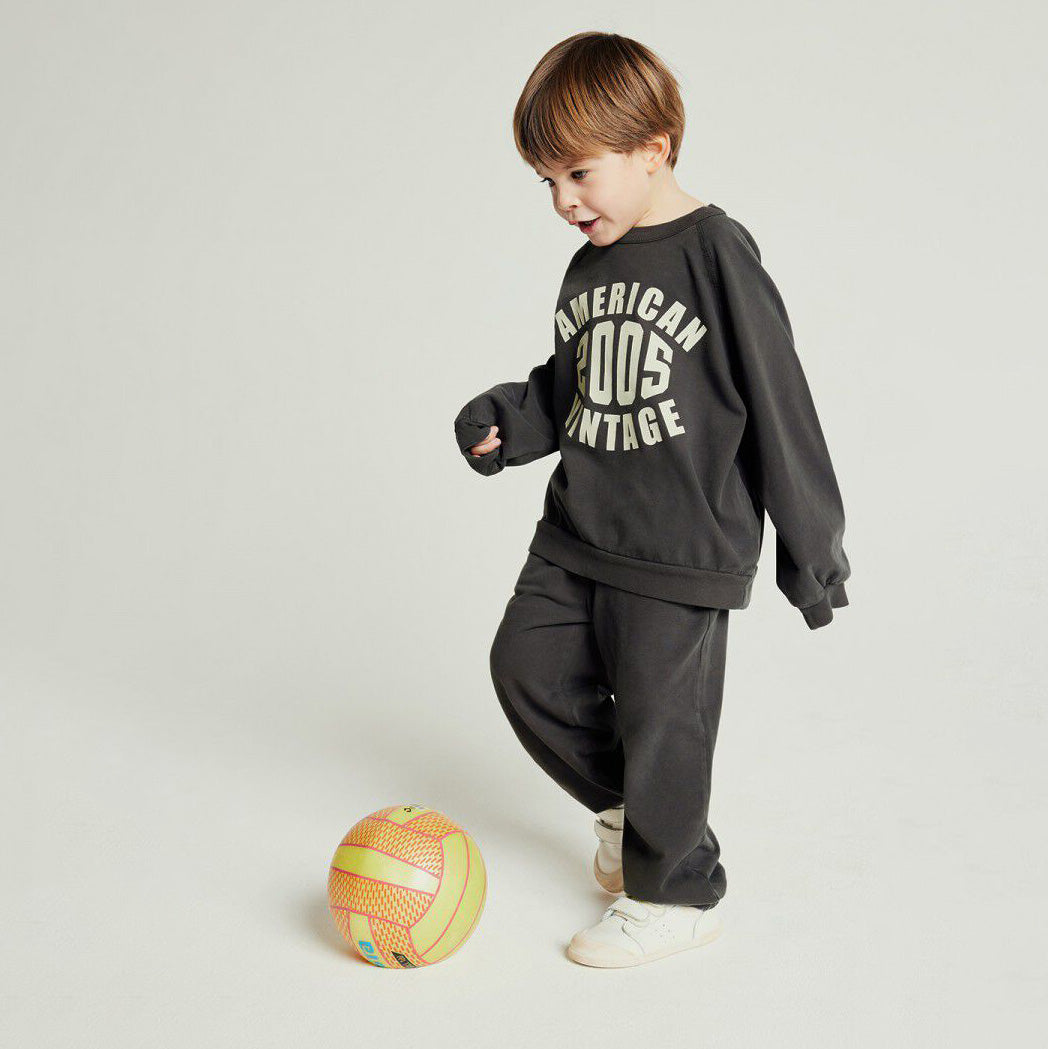 Boys & Girls Charcoal Cotton Trousers