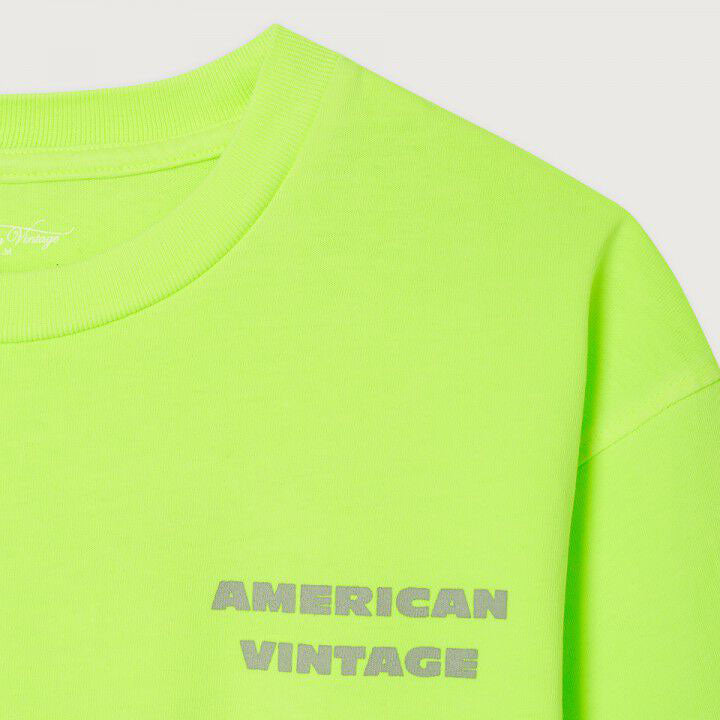 Boys & Girls Fluo Green Logo Cotton T-Shirt