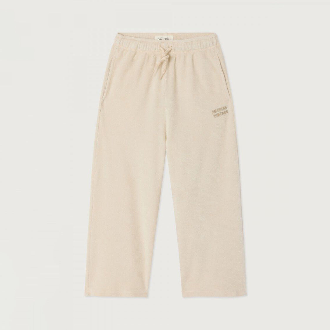 Boys & Girls Beige Embroidered Logo Cotton Trousers