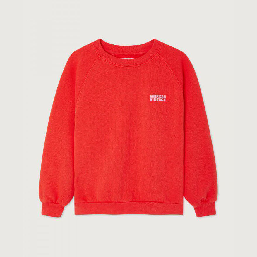 Boys & Girls Red Logo Cotton Sweatshirt