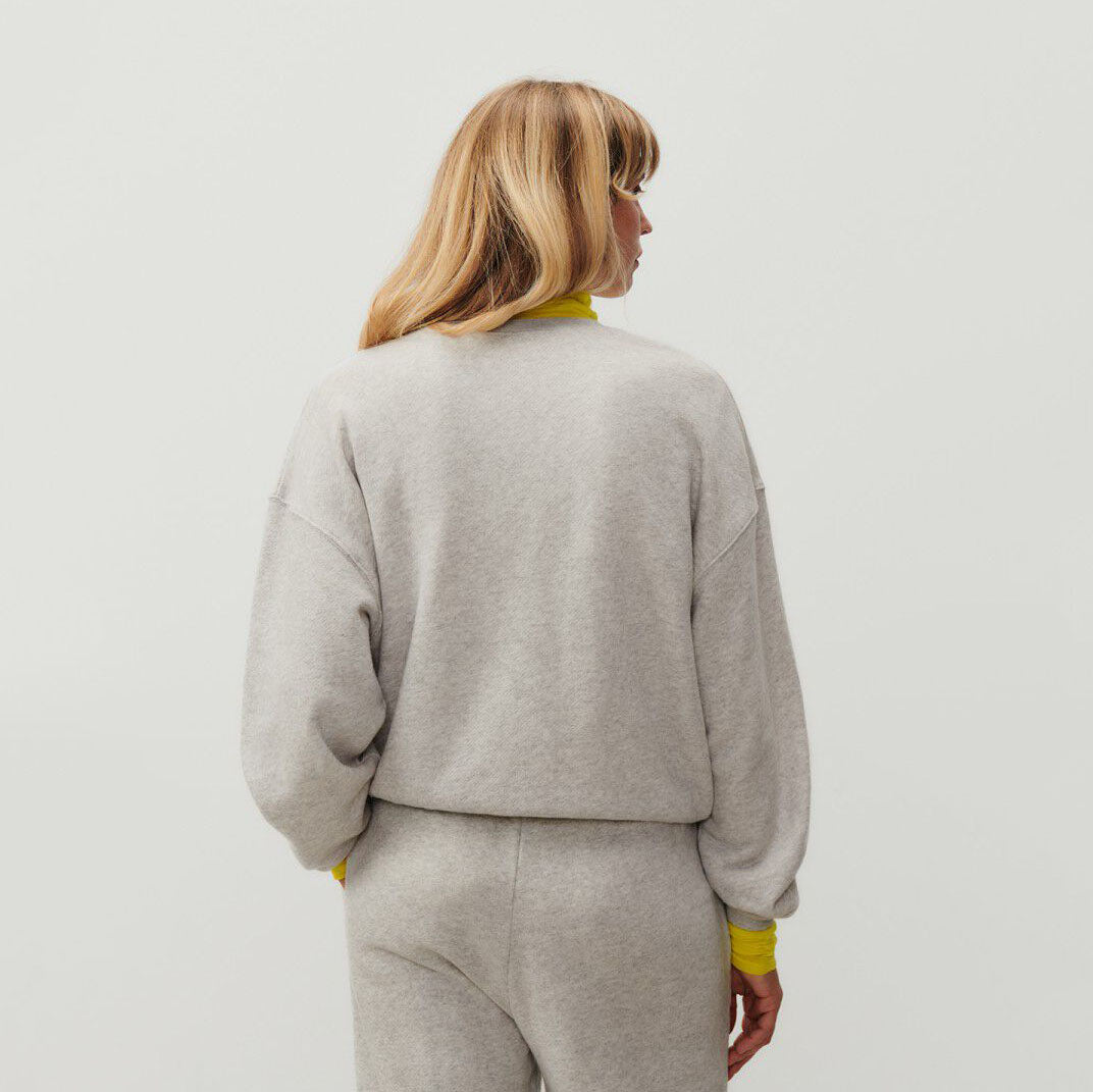 Women Light Grey Cotton Sweatshirt