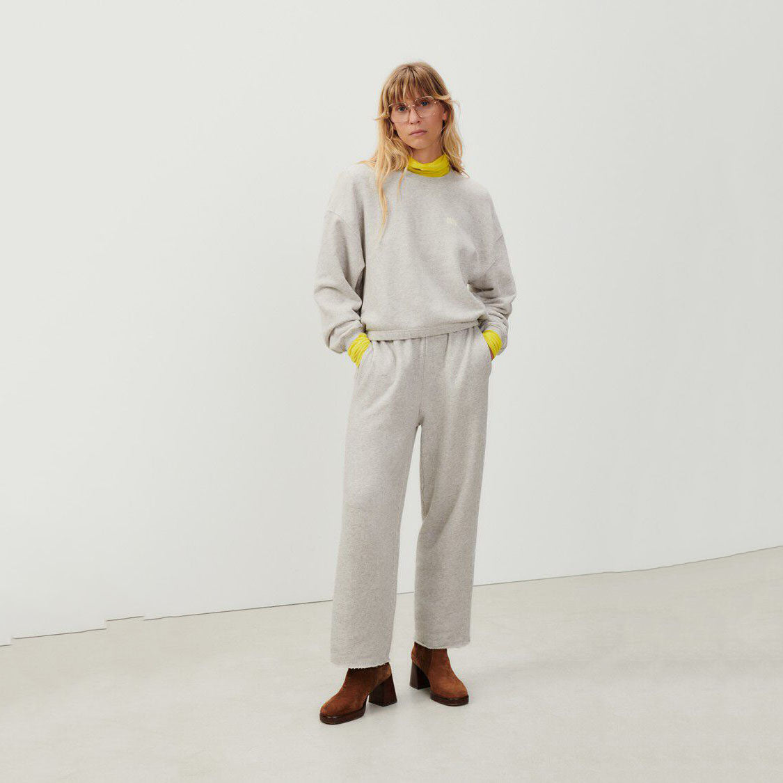 Women Light Grey Cotton Sweatshirt