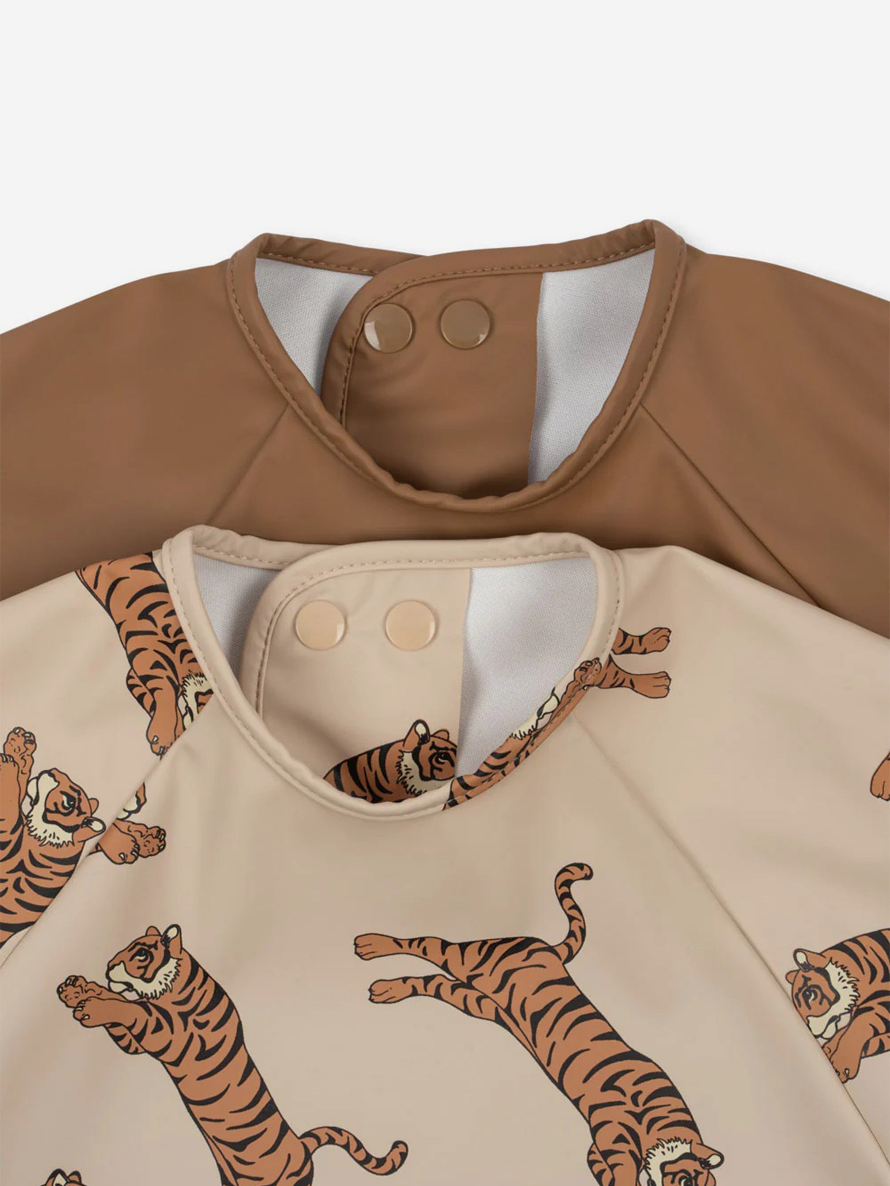 Baby 2 Pack Dinner Bibs With Sleeves in Multicolour