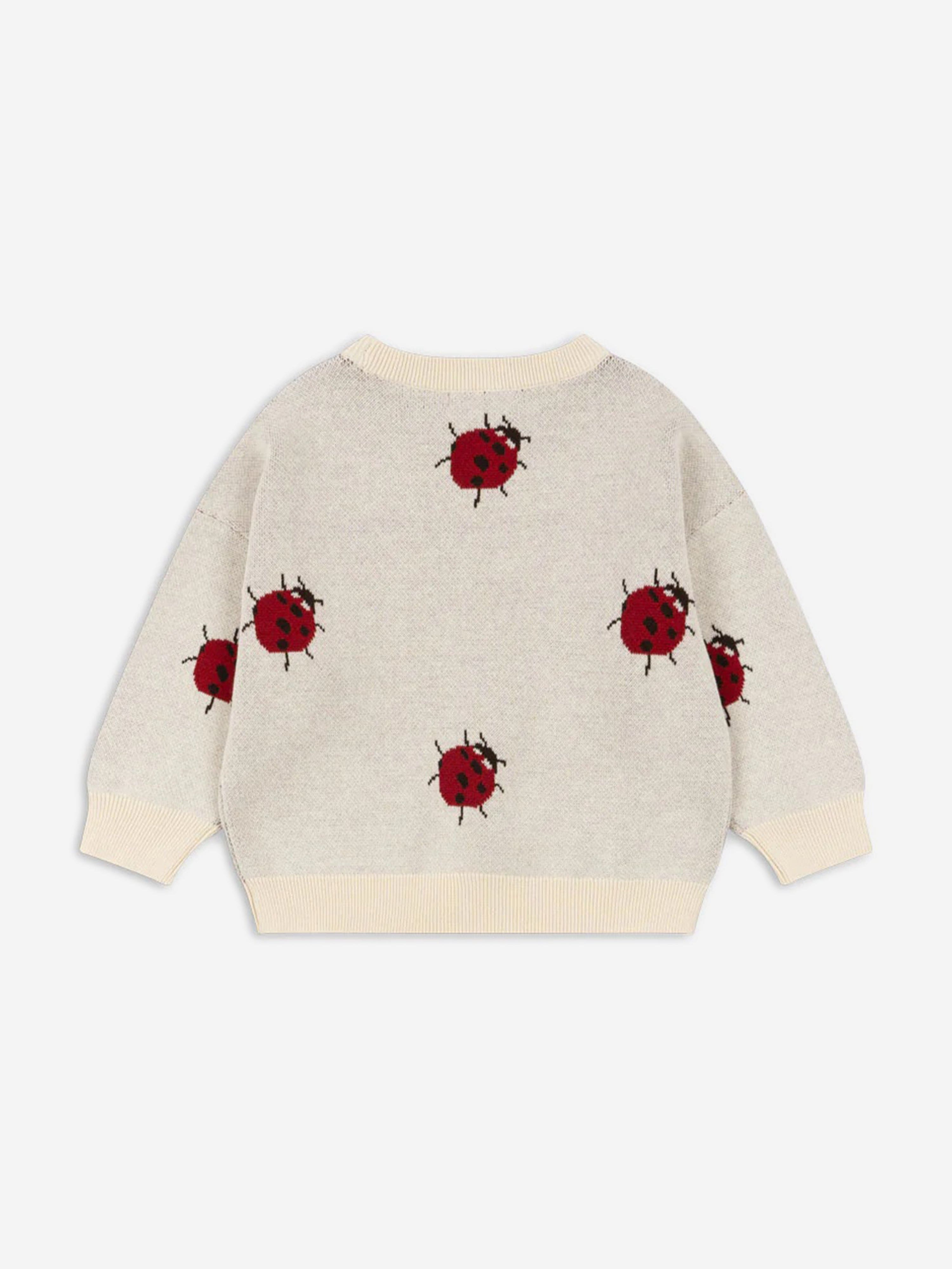 Girls Lapis Ladybug Knit Jumper in Ivory