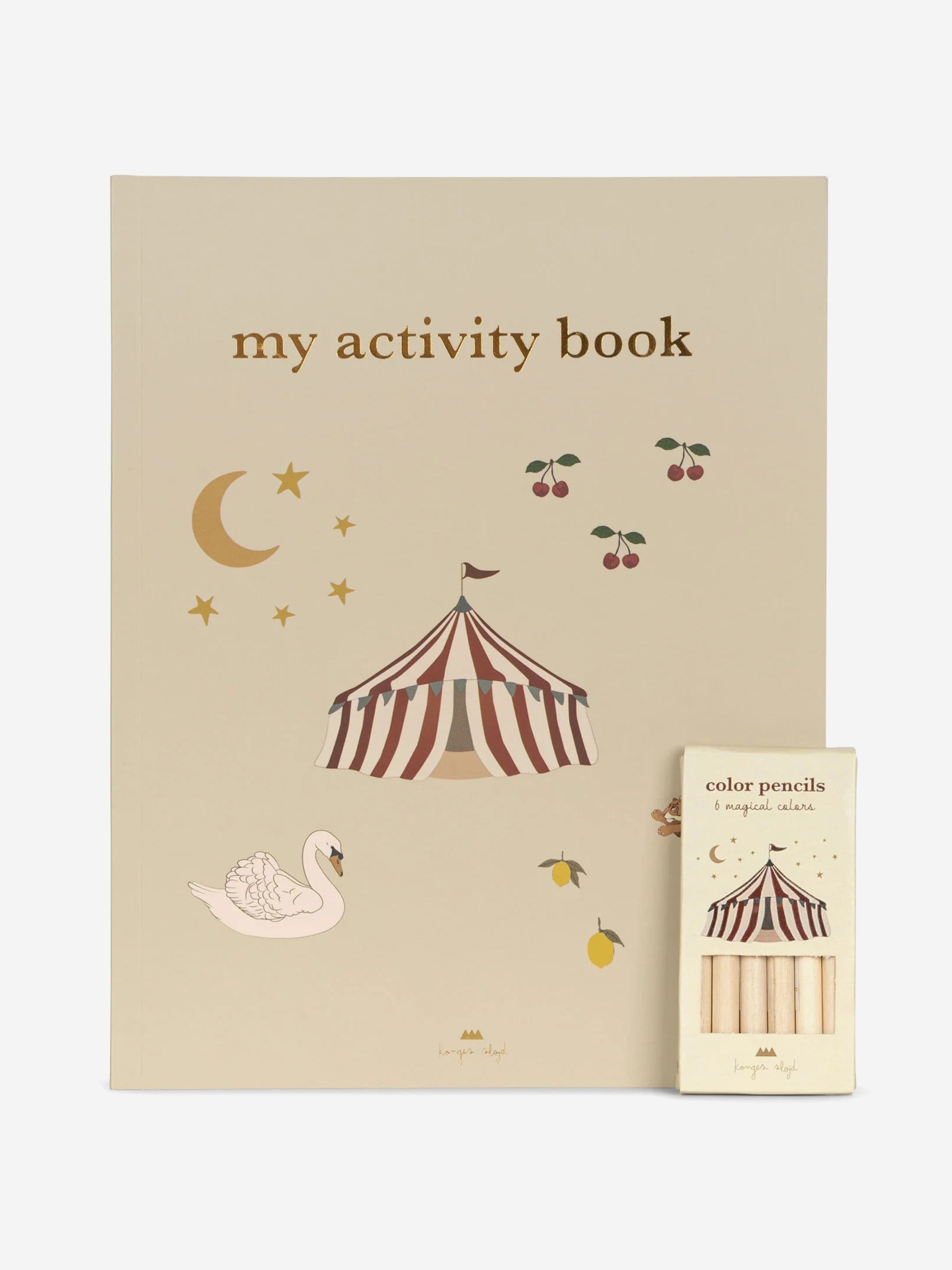 Konges Sløjd Kids Activity Book With Colouring Pencils in Beige (24cm)