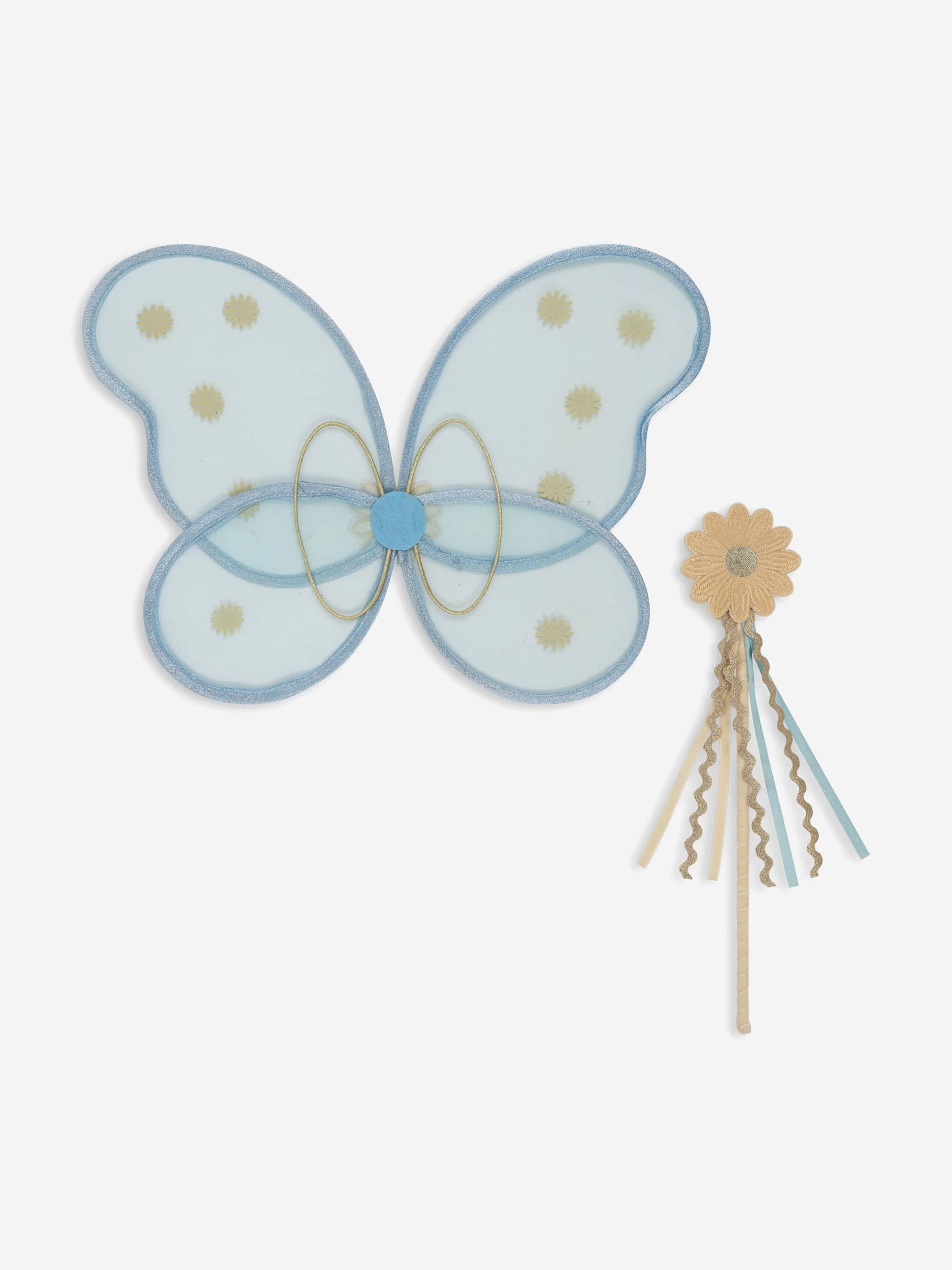 Konges Sløjd Girls Wings And Wand Fairy Costume in Blue