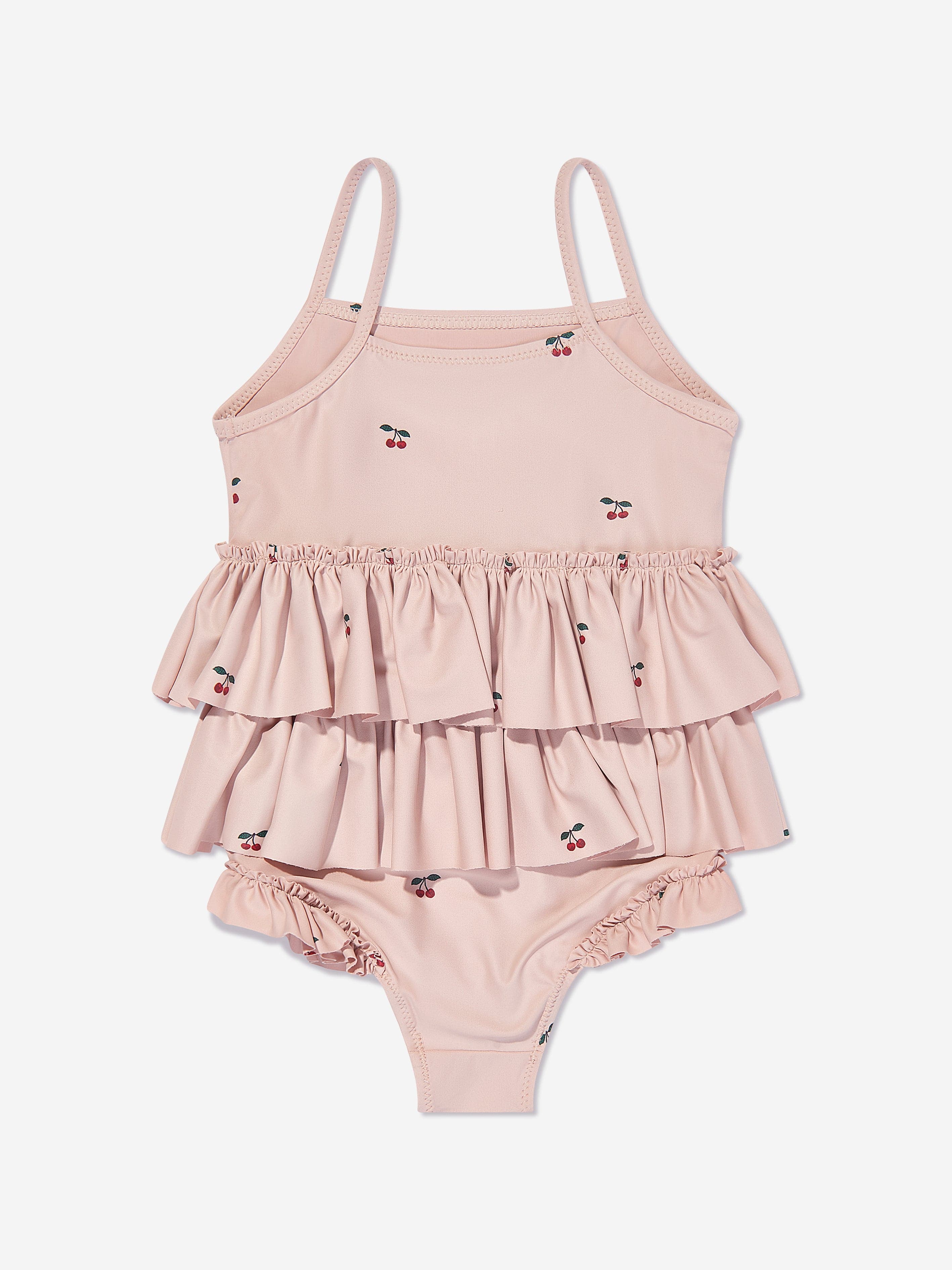 Konges Sløjd Girls Cherry Manuca Frill Swimsuit in Beige