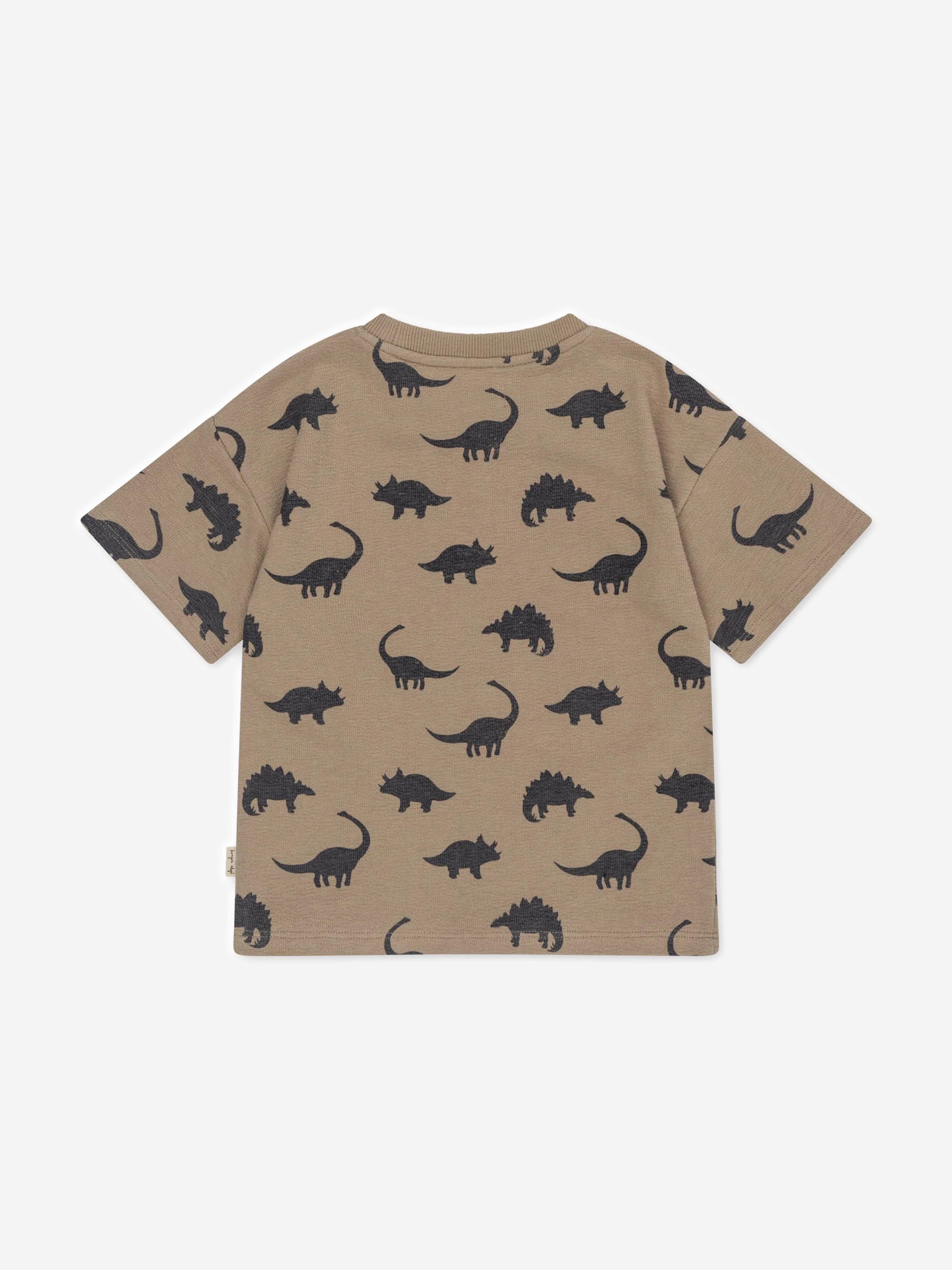 Konges Sløjd Boys Obi Dino T-Shirt in Beige