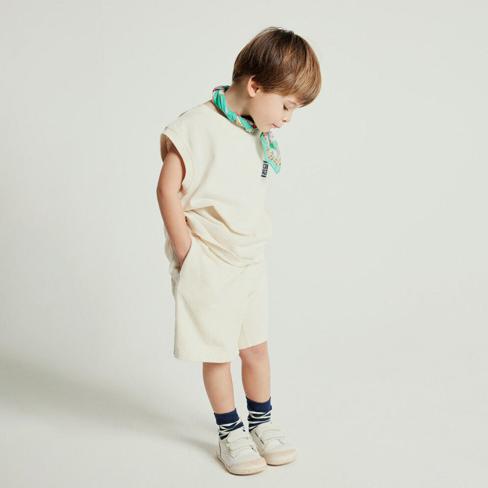 Boys & Girls White Cotton Shorts