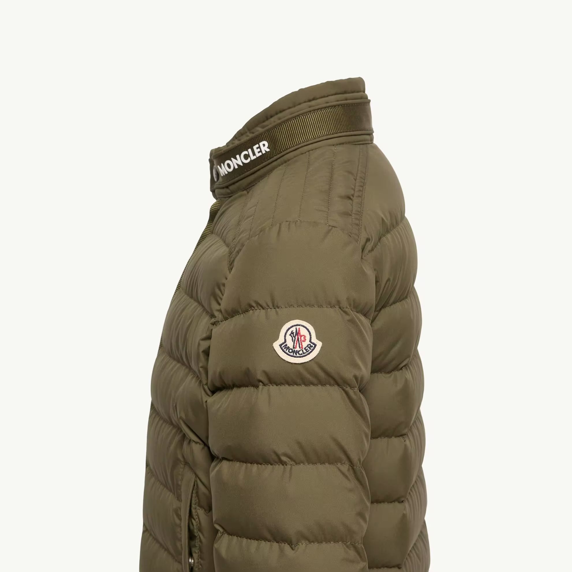 Boys Dark Green "SOREN BIKER" Padded Down Jacket