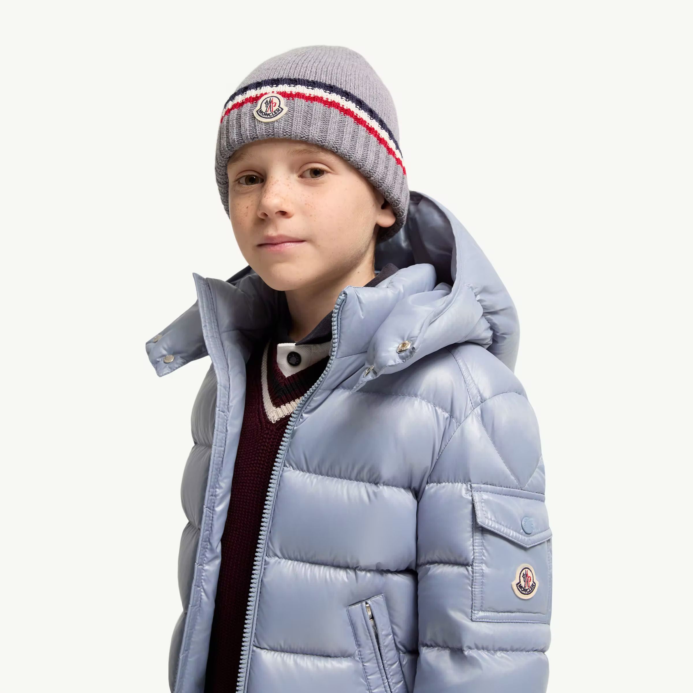 Boys Grey Knit Wool Hat