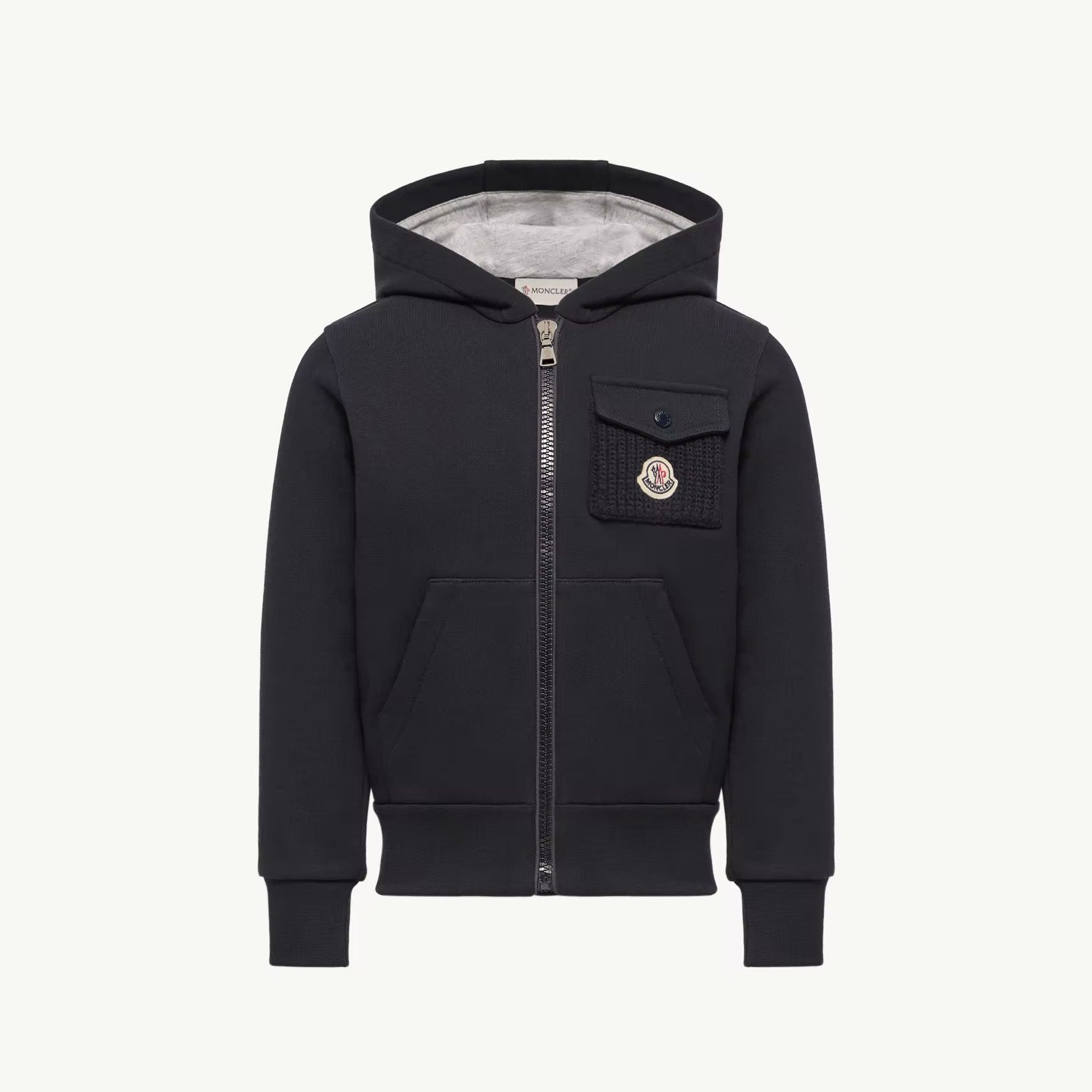 Boys Navy Cotton Zip-Up Top