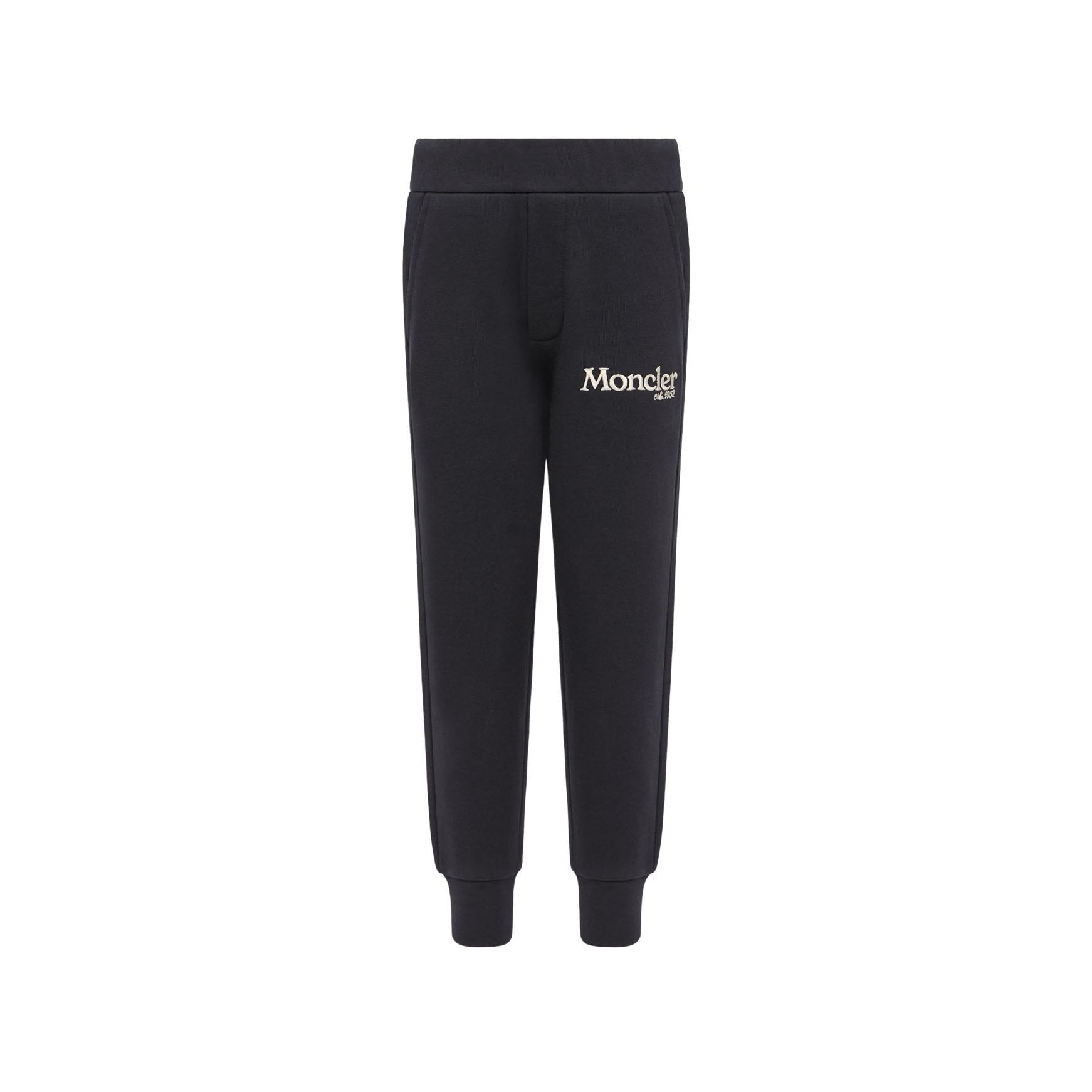 Boys Navy Embroidered Logo Cotton Trousers