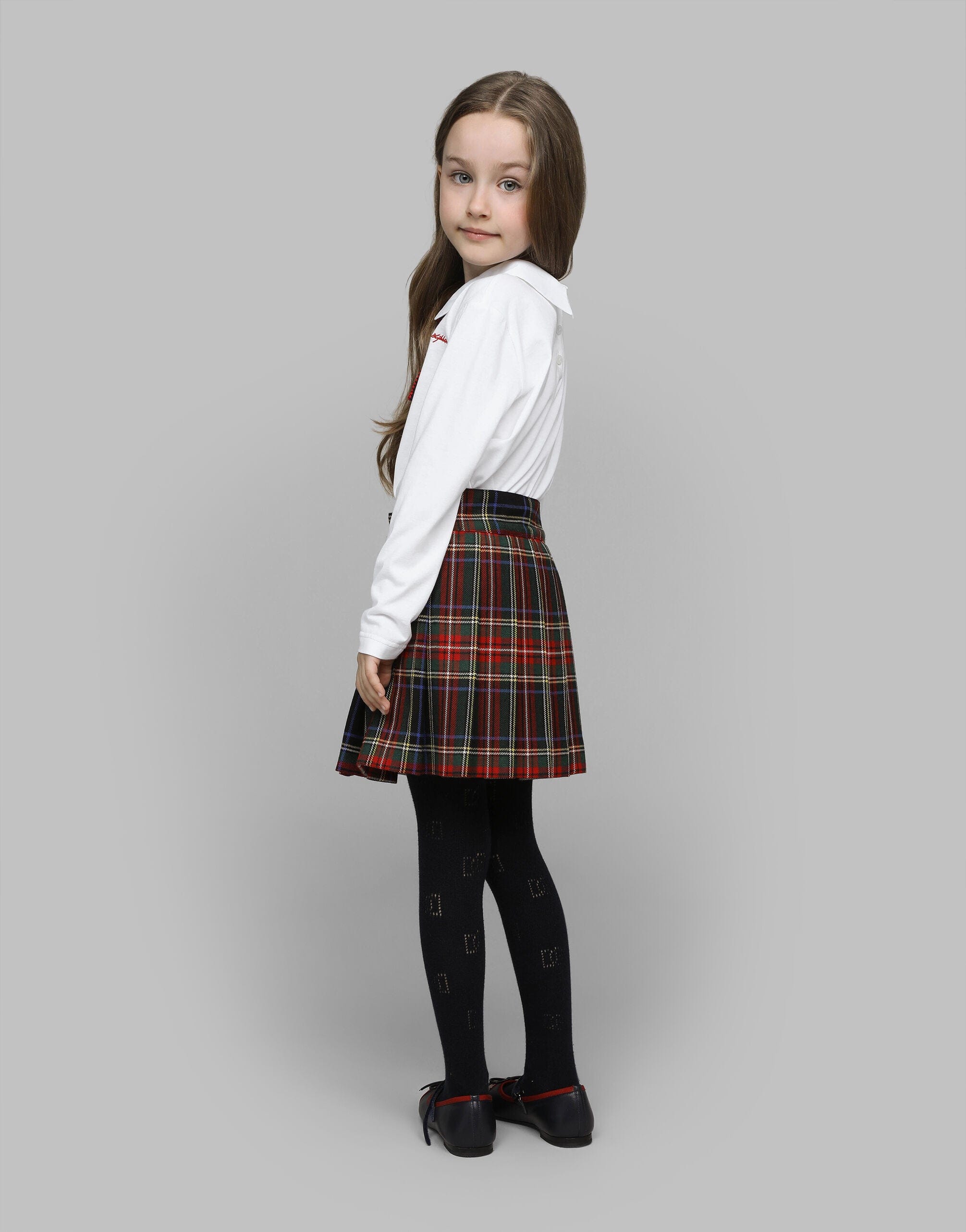Dolce & Gabbana Girls Peter Pan Collar Top in White