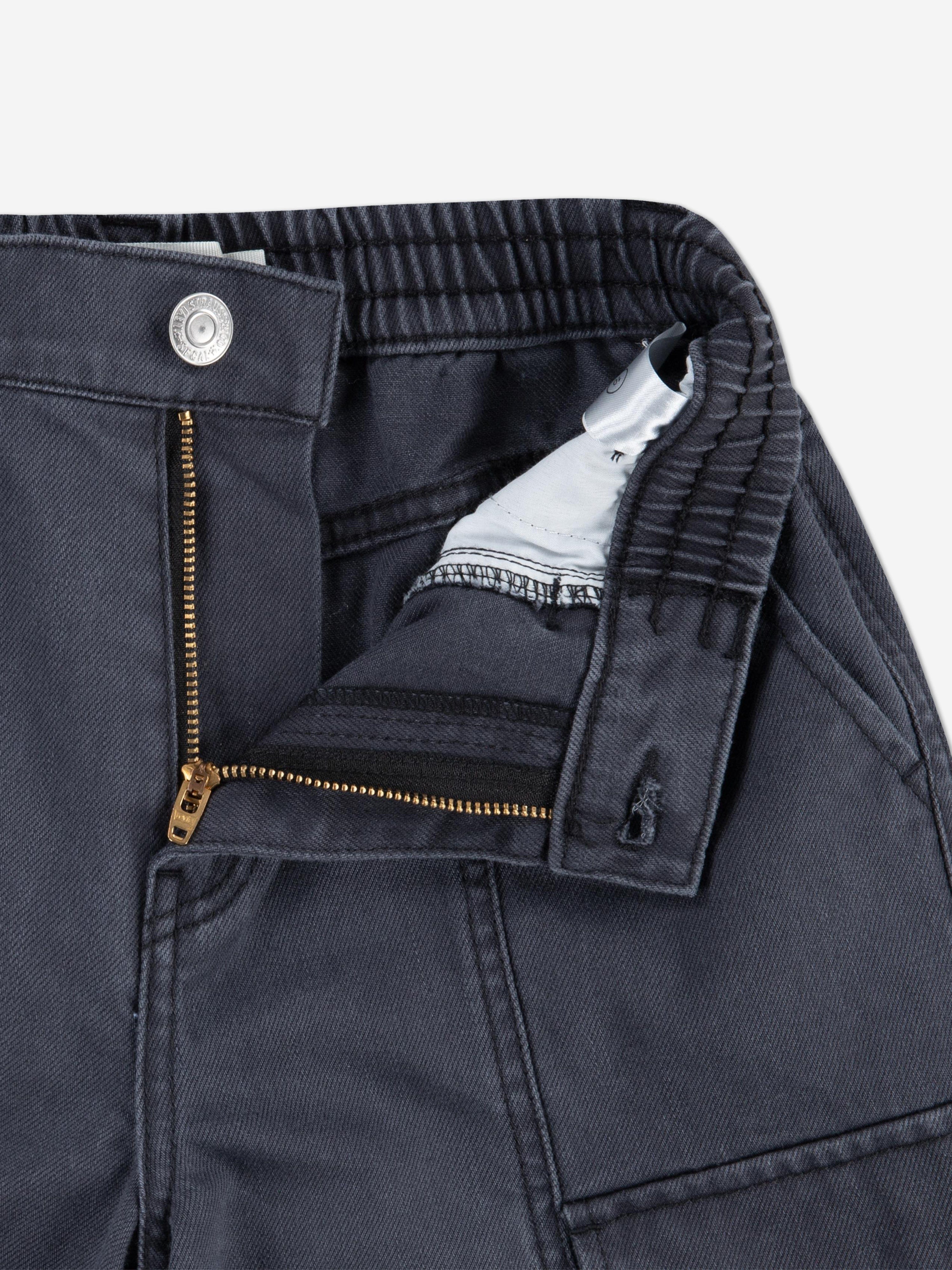 Girls '94 Baggy Wide Leg Cargo Jeans in Black