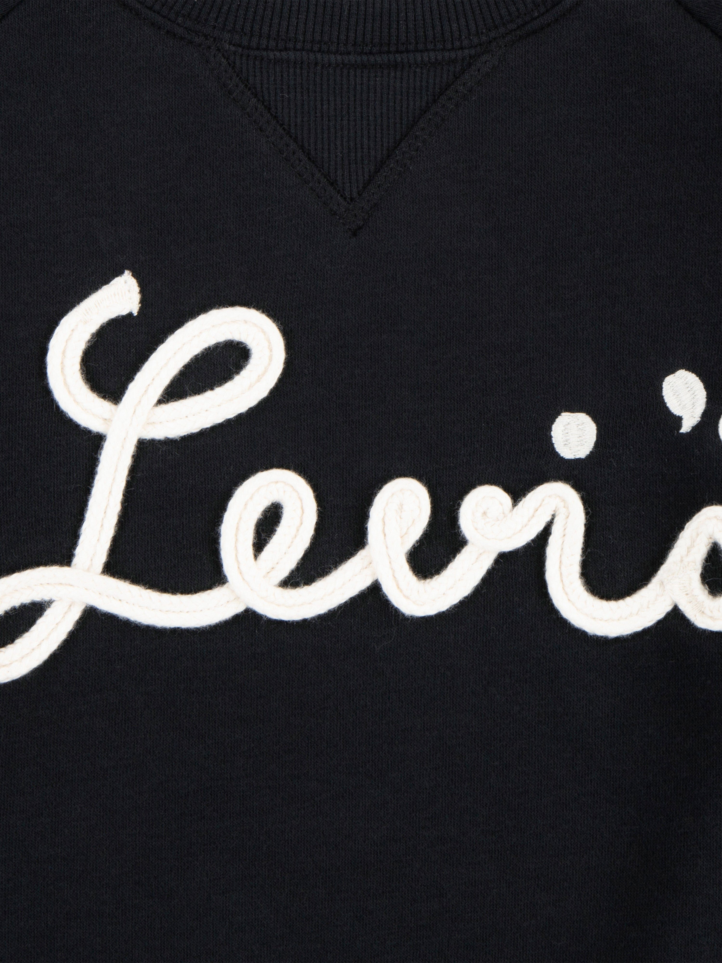 Girls Mixed Textures Sweatshirt in Black