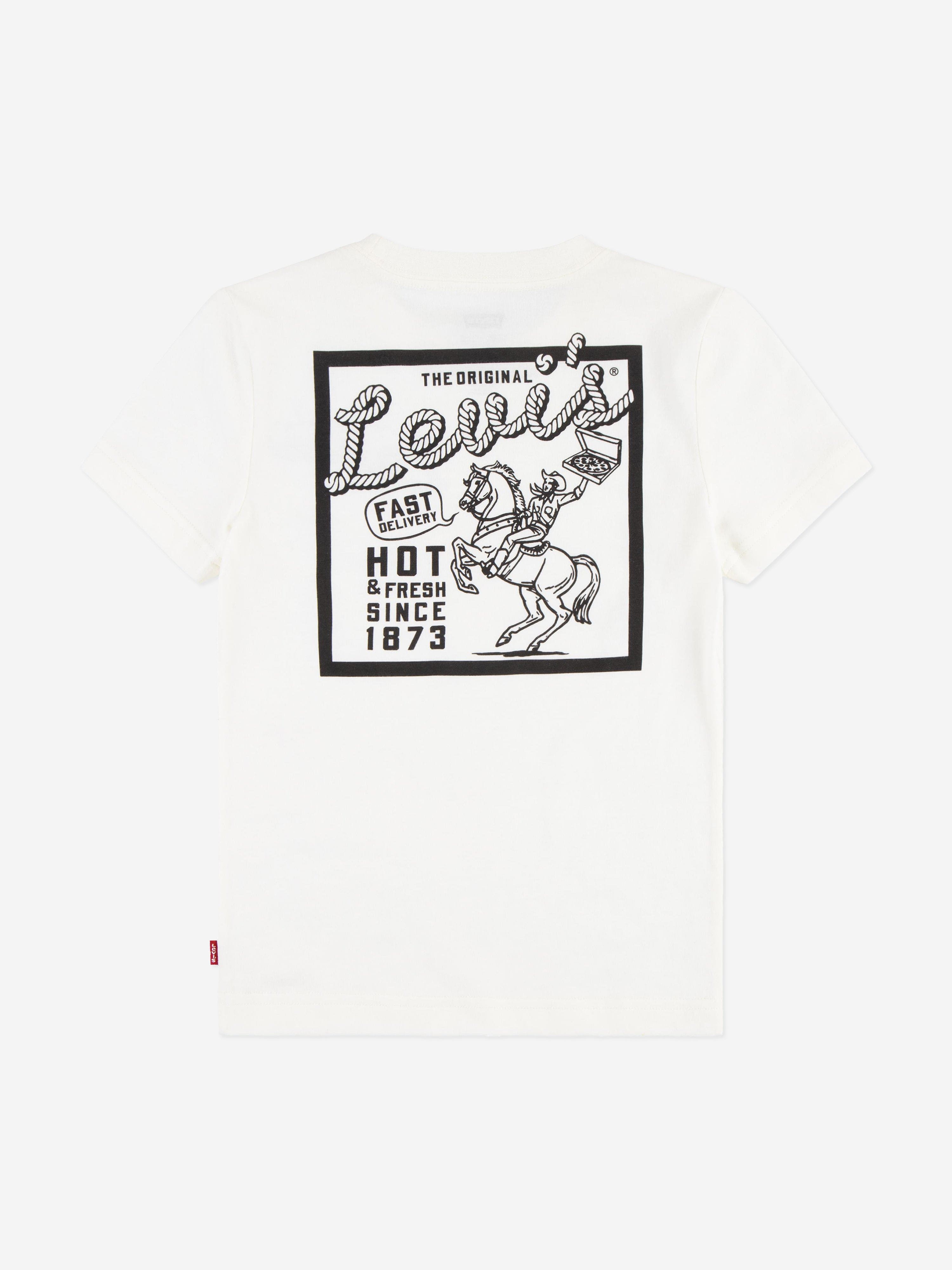 Levi's Boys Pizza Delivery Cowboy T-Shirt in Ivory