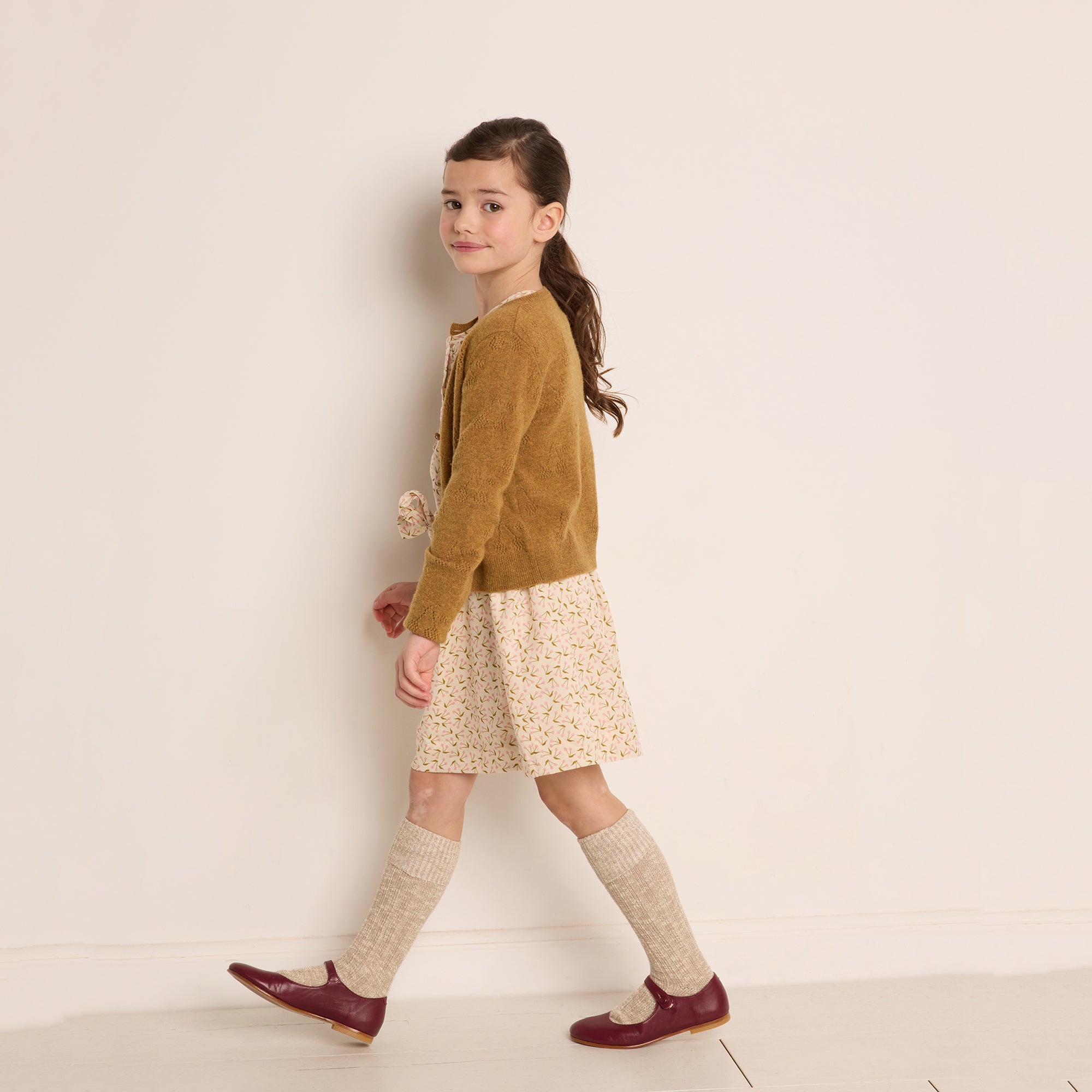 Girls Wine Red Flat Shoes