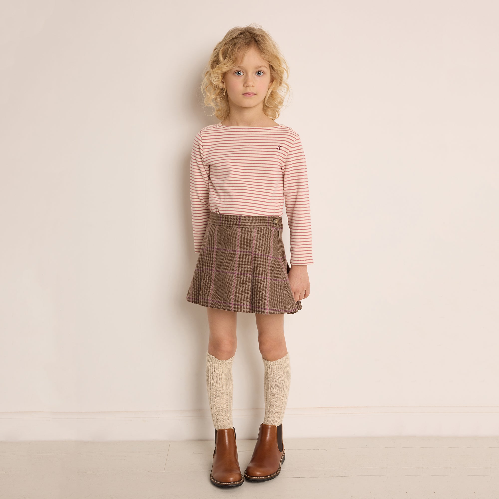 Girls Pink Stripes Cotton T-Shirt