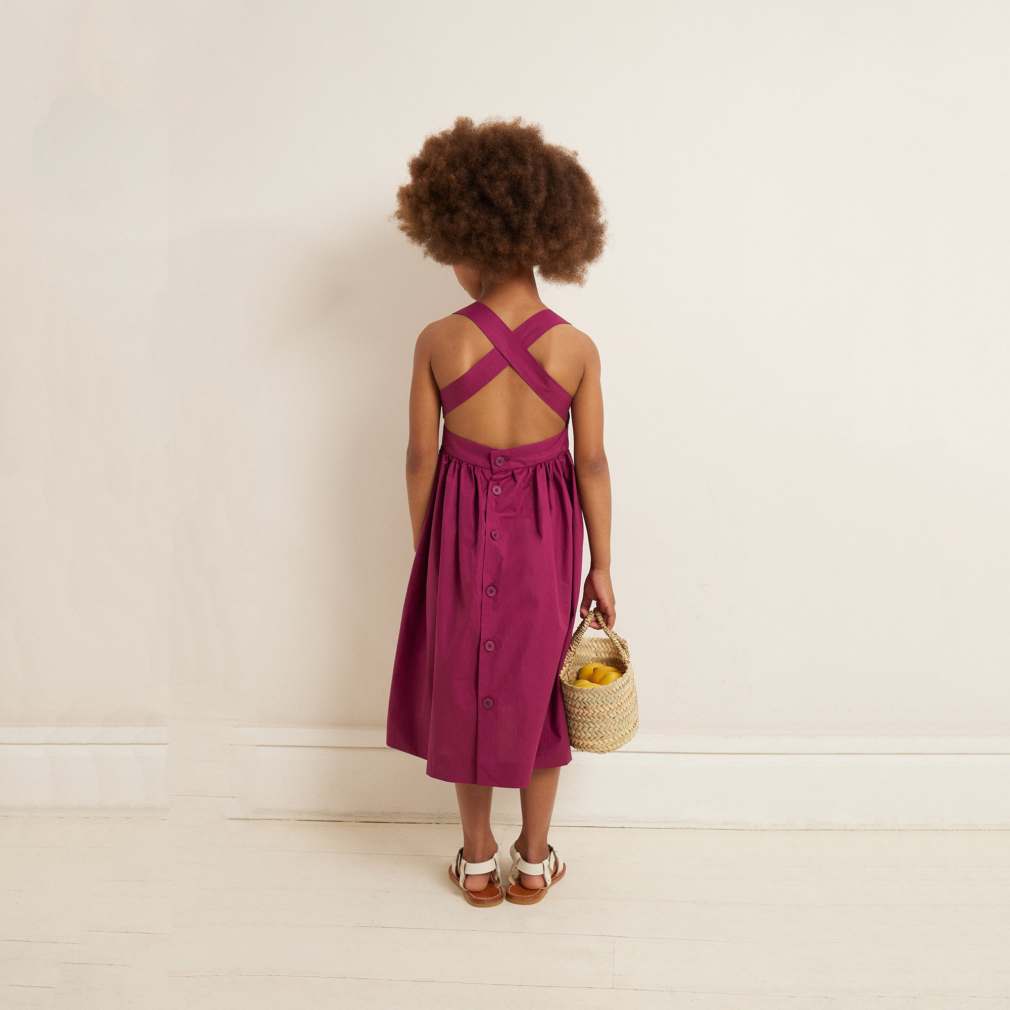 Girls Violet Cotton Dress