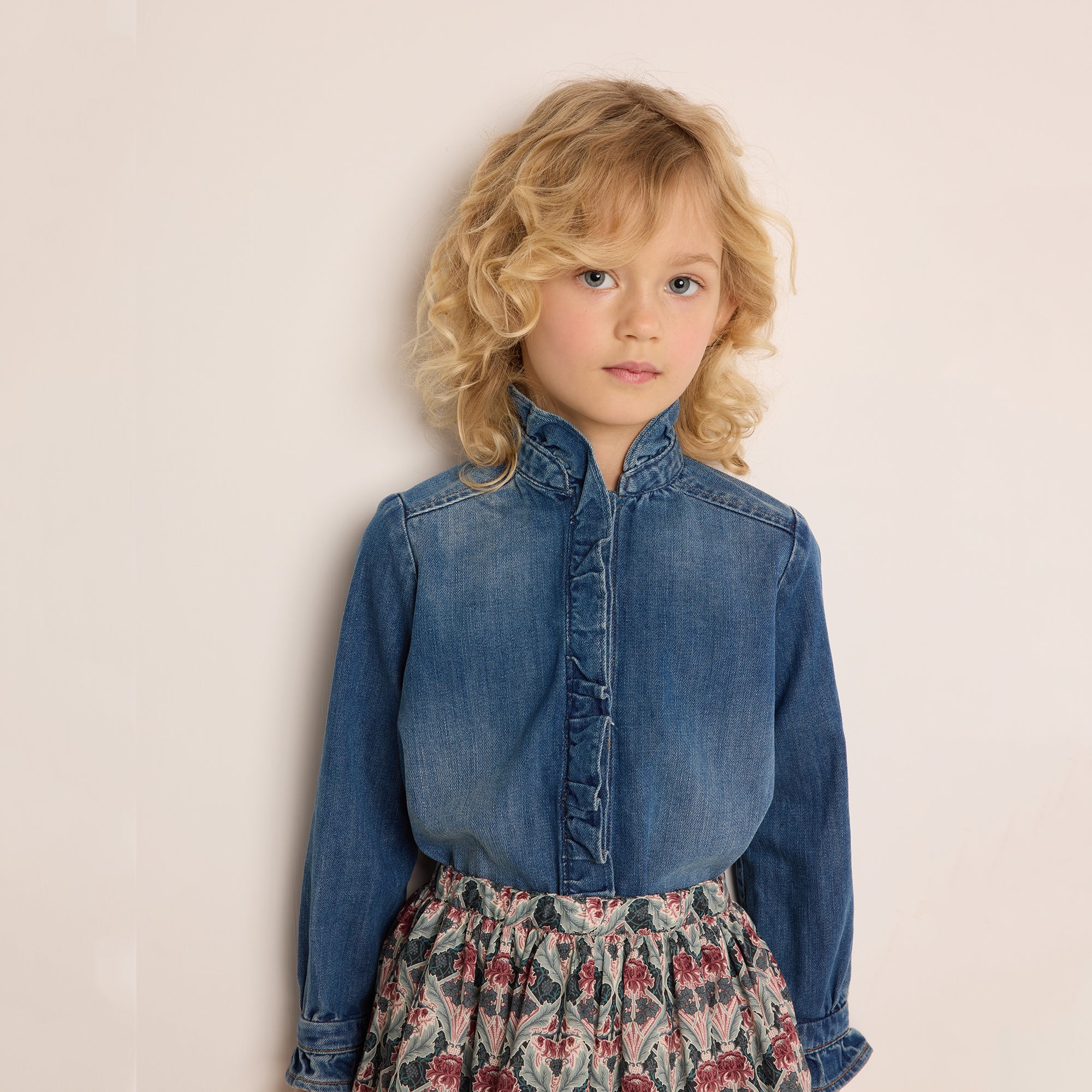 Girls Blue Denim Shirt