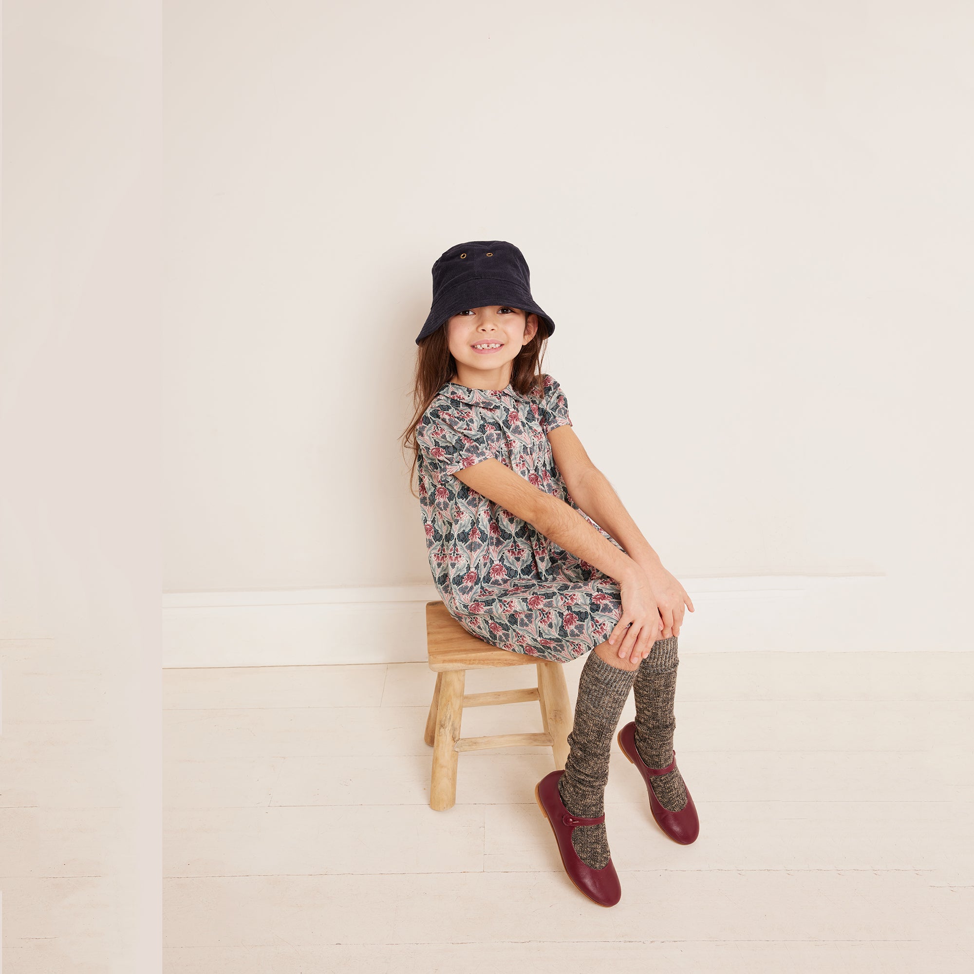 Girls Green Flower Cotton Dress