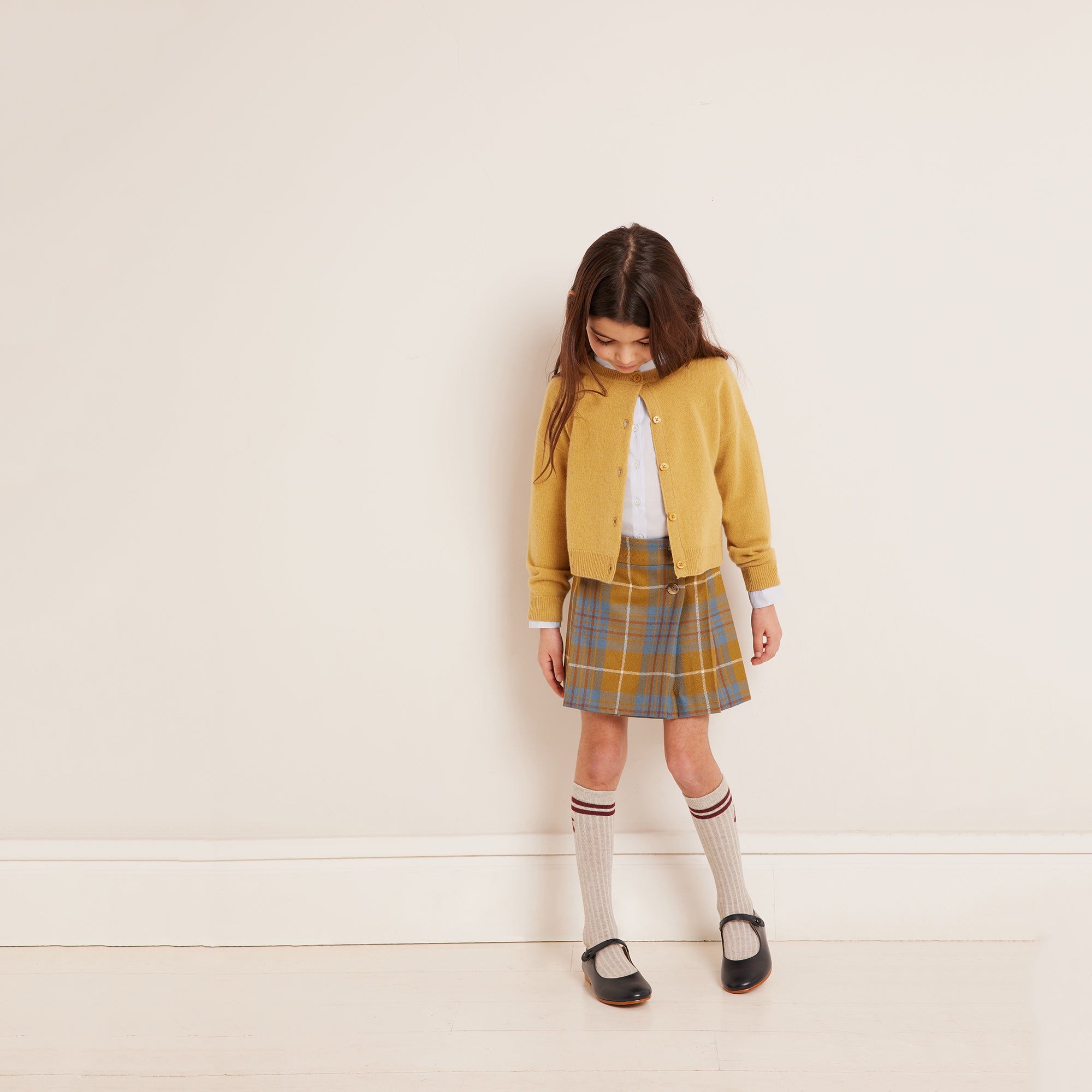Girls Beige Logo Cotton Socks