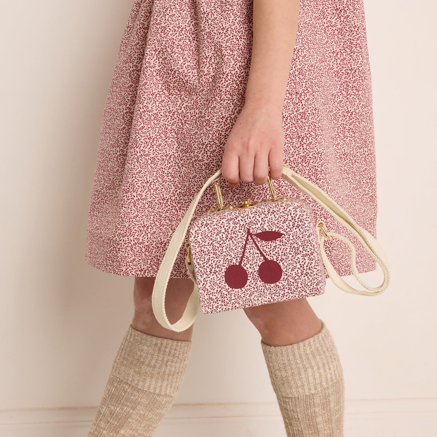 Girls Red Floral Logo Handbag