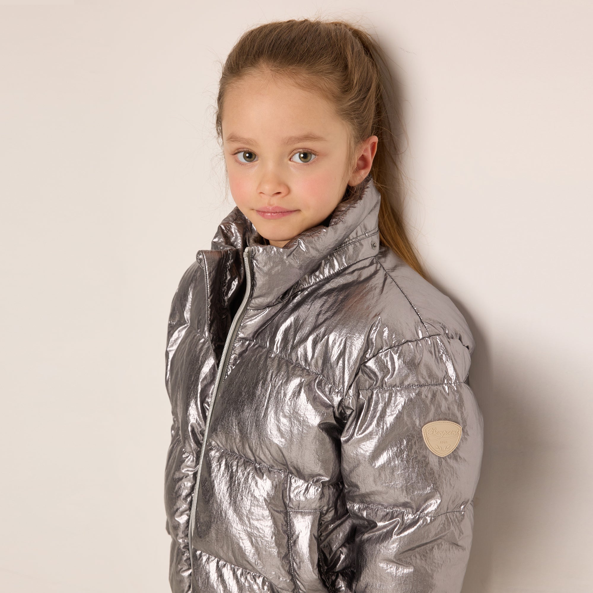 Girls Silver Padded Jacket