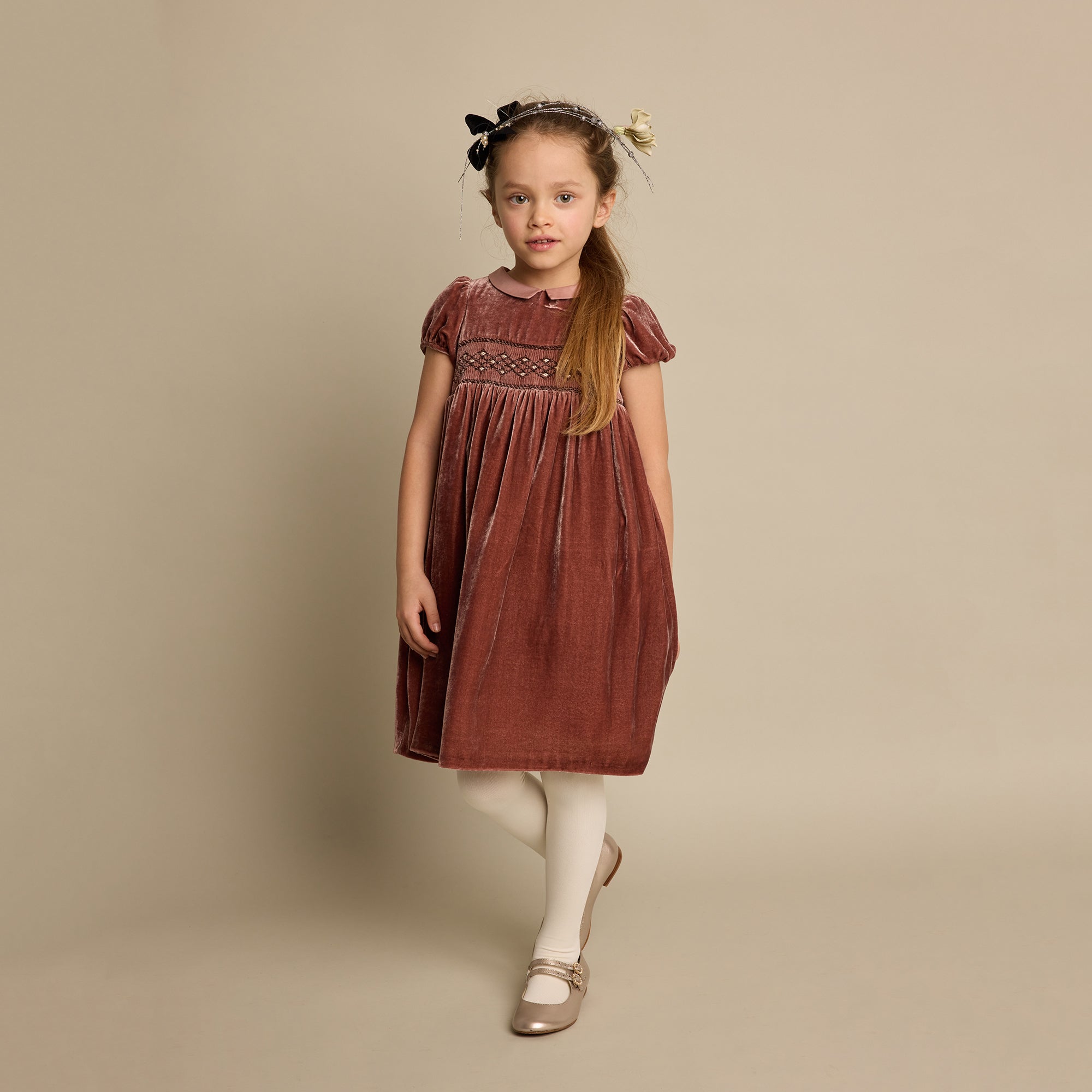 Girls Champagne Flat Shoes