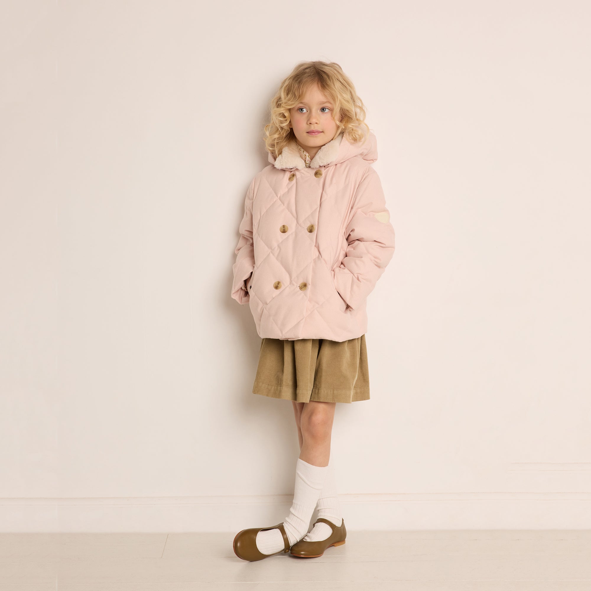 Girls Army Green Flat Shoes