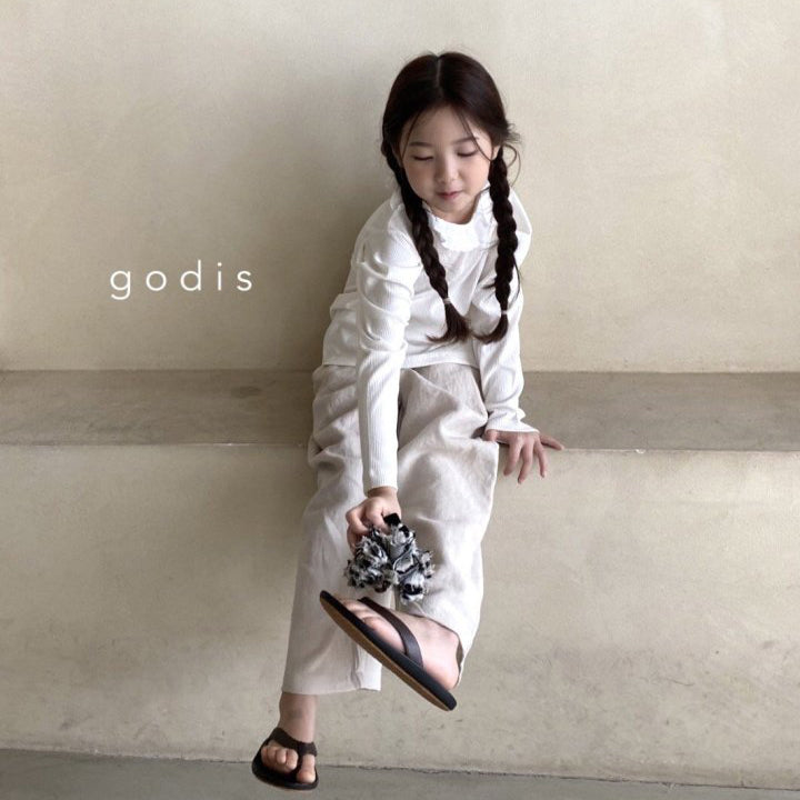 Girls White Ruffled Cotton T-Shirt
