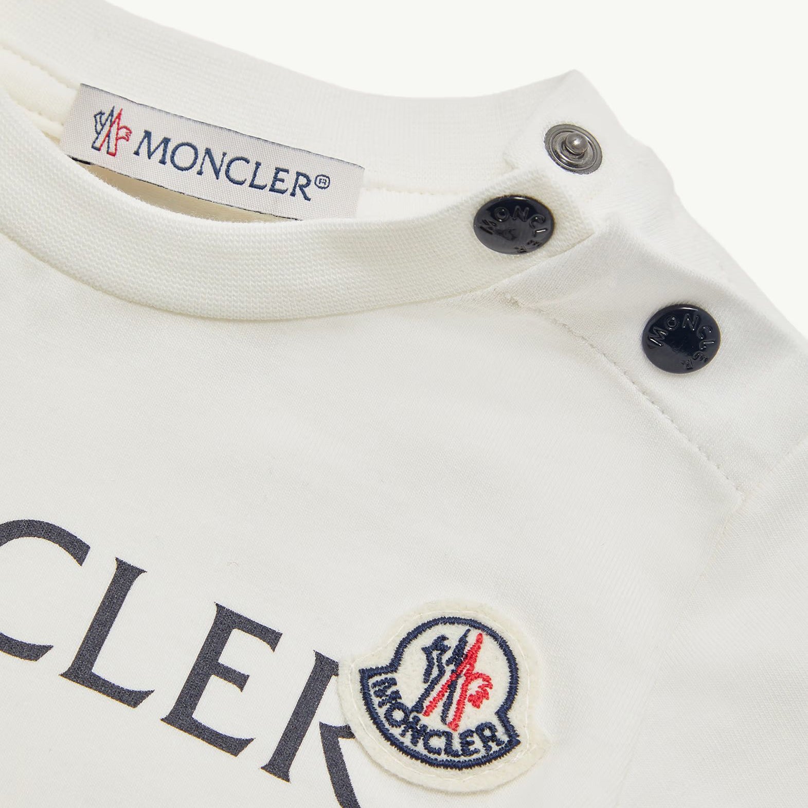 Baby Boys White Logo Cotton T-Shirt