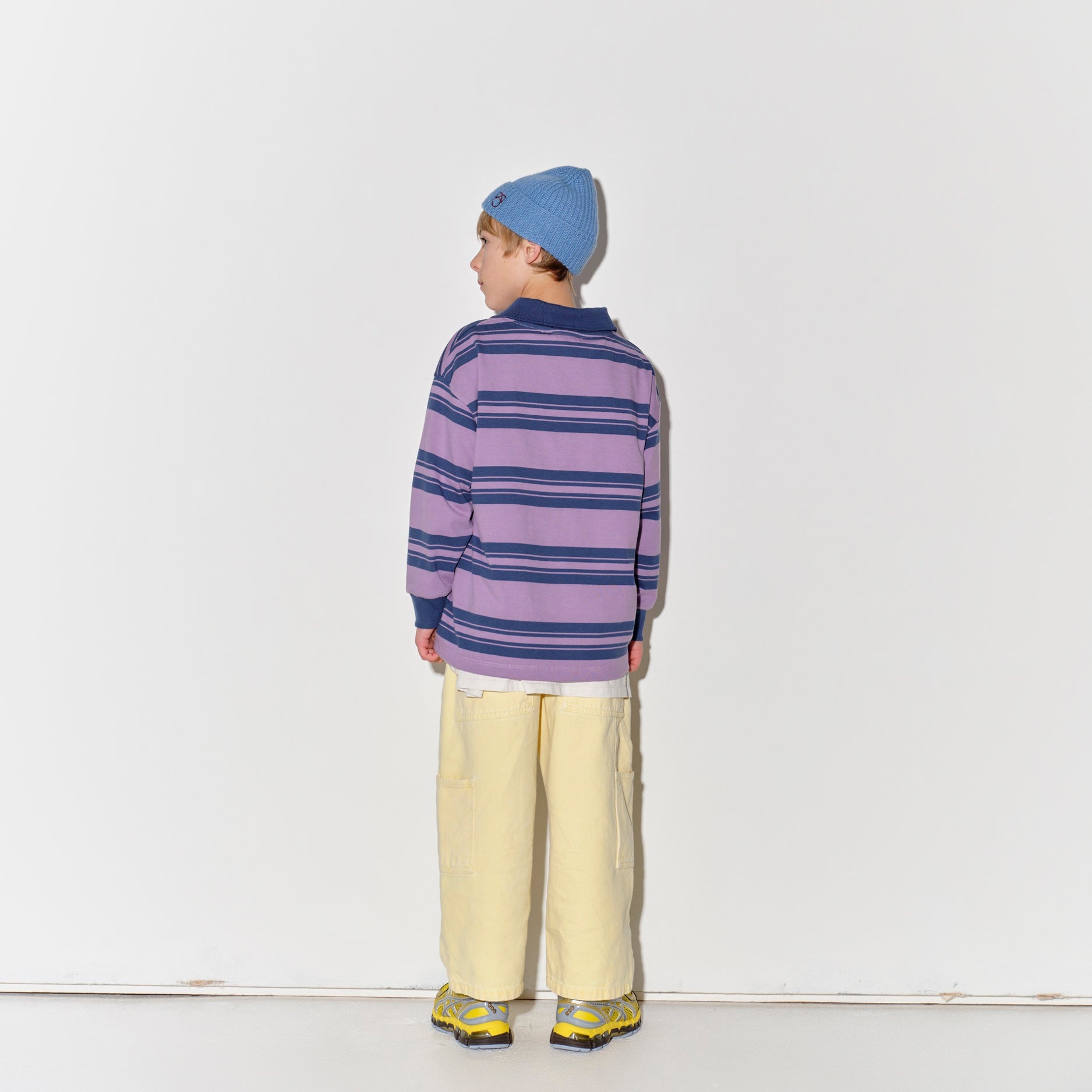 Boys & Girls Purple Stripes Cotton Polo Shirt