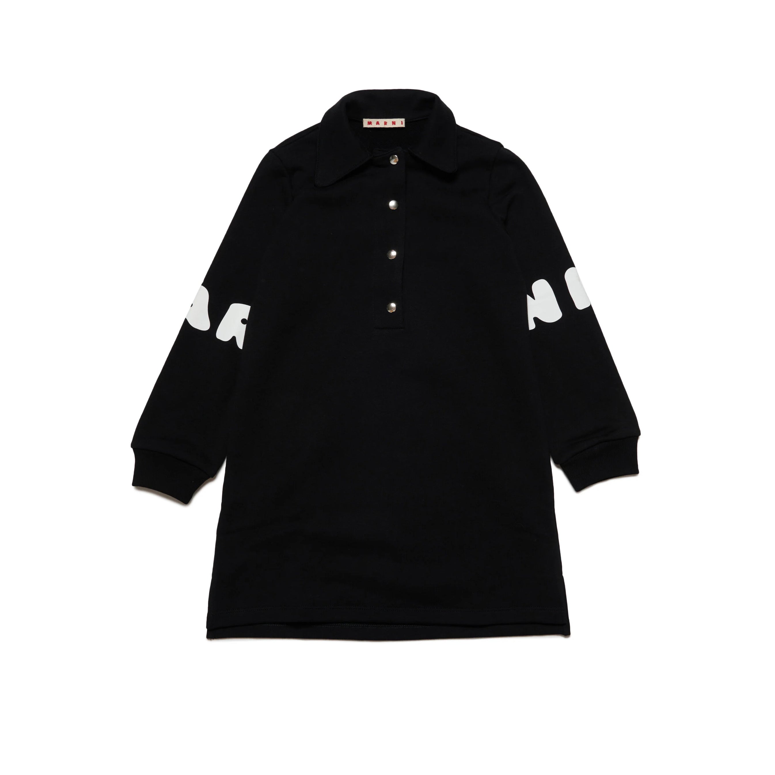 Girls Black Logo Cotton Dress