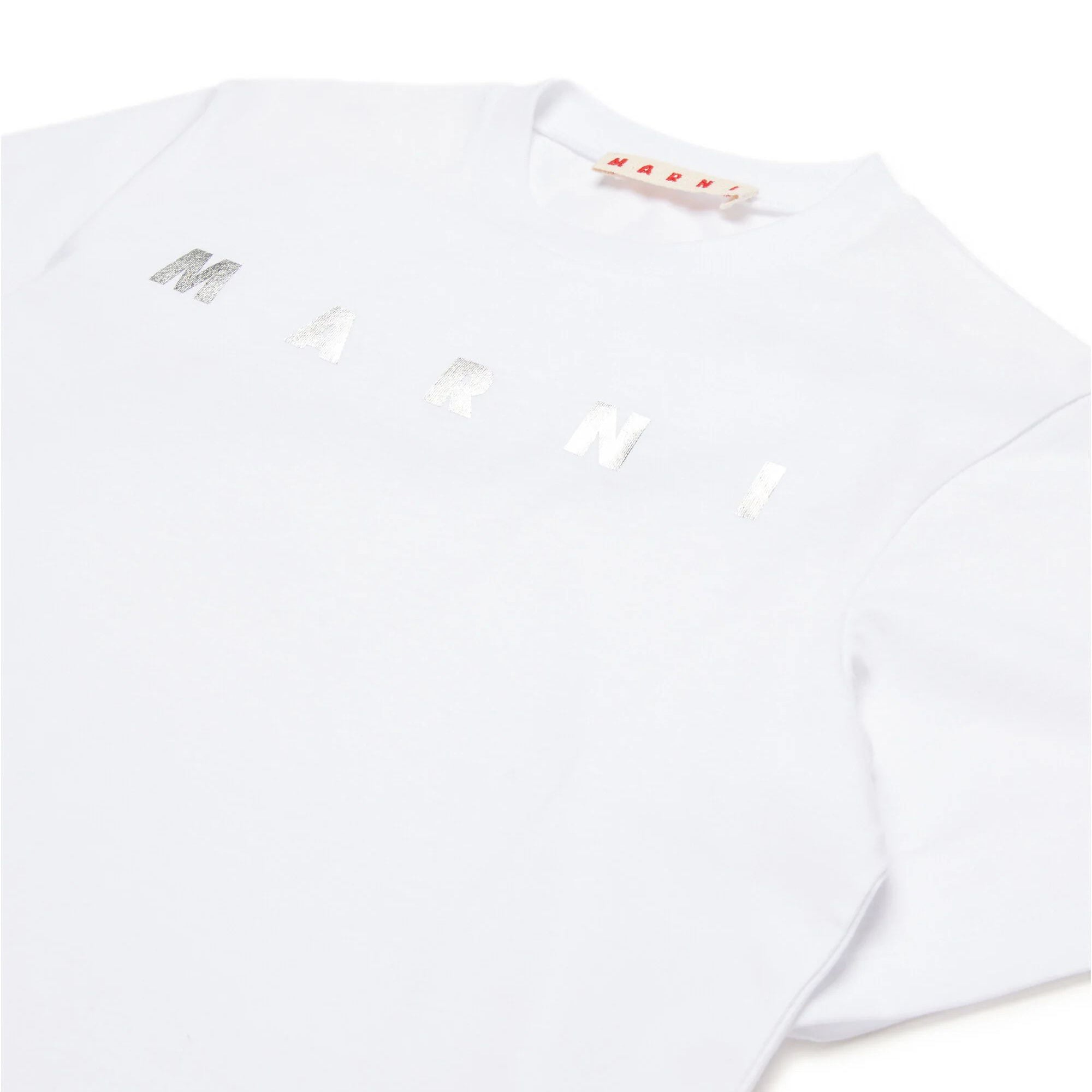 Girls White Logo Cotton T-Shirt