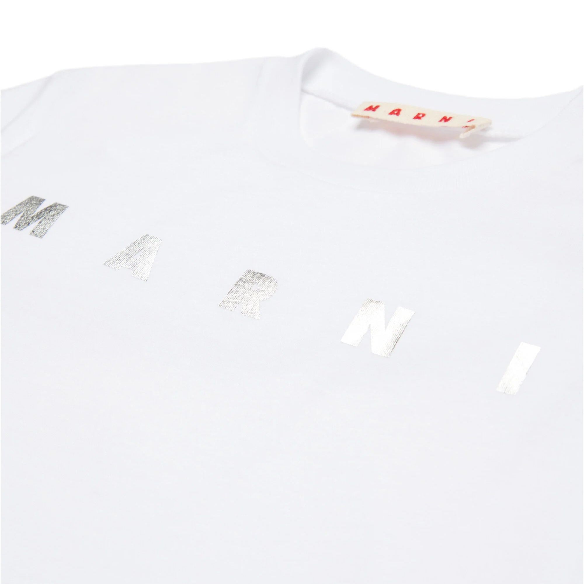 Girls White Logo Cotton T-Shirt