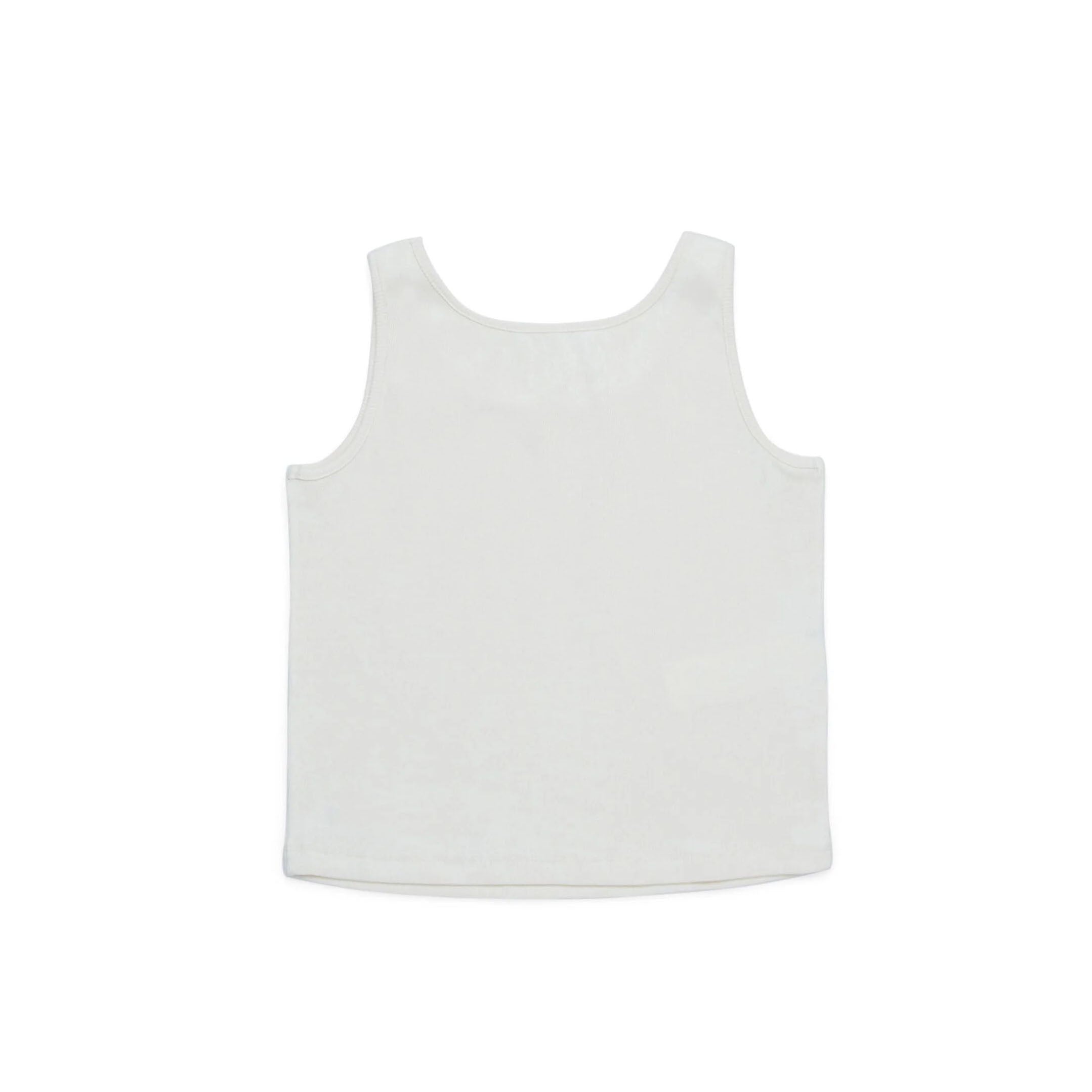 Girls White Logo Cotton Vest