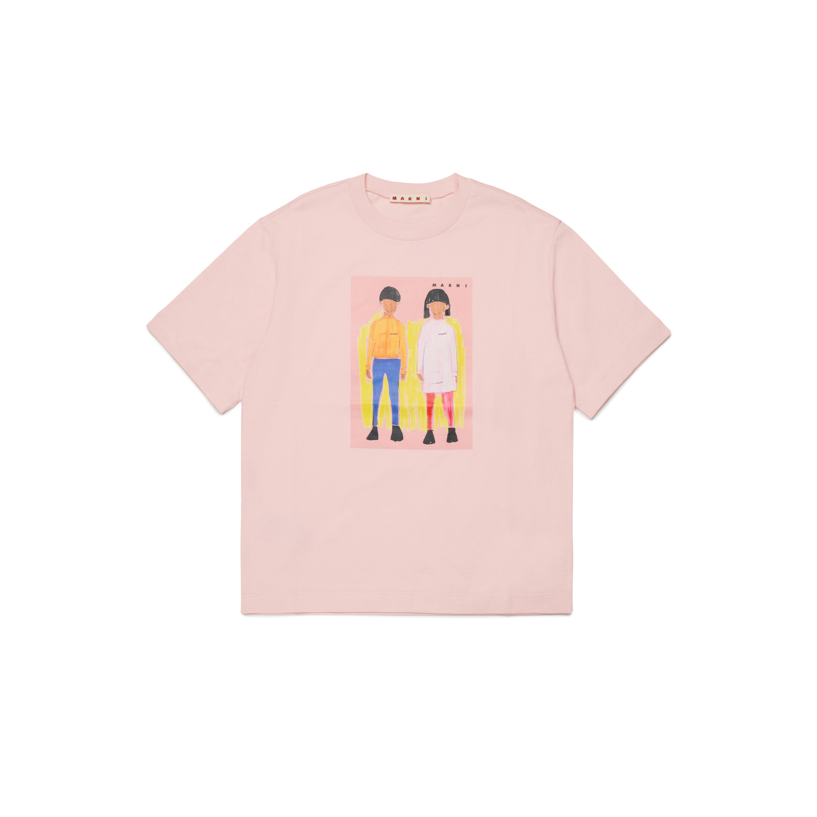 Girls Pink Printed Cotton T-Shirt