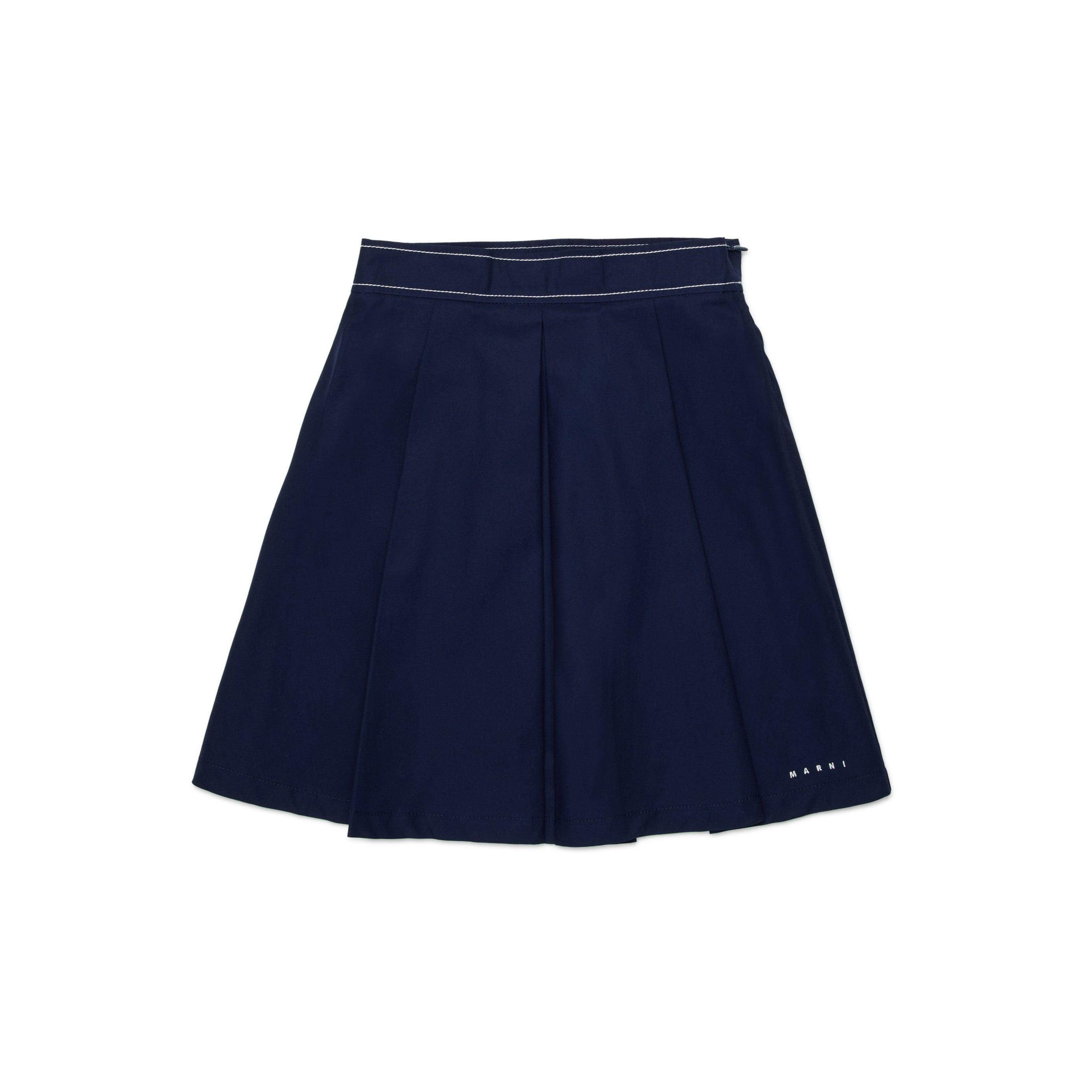 Girls Navy Logo Embroidered Skirt