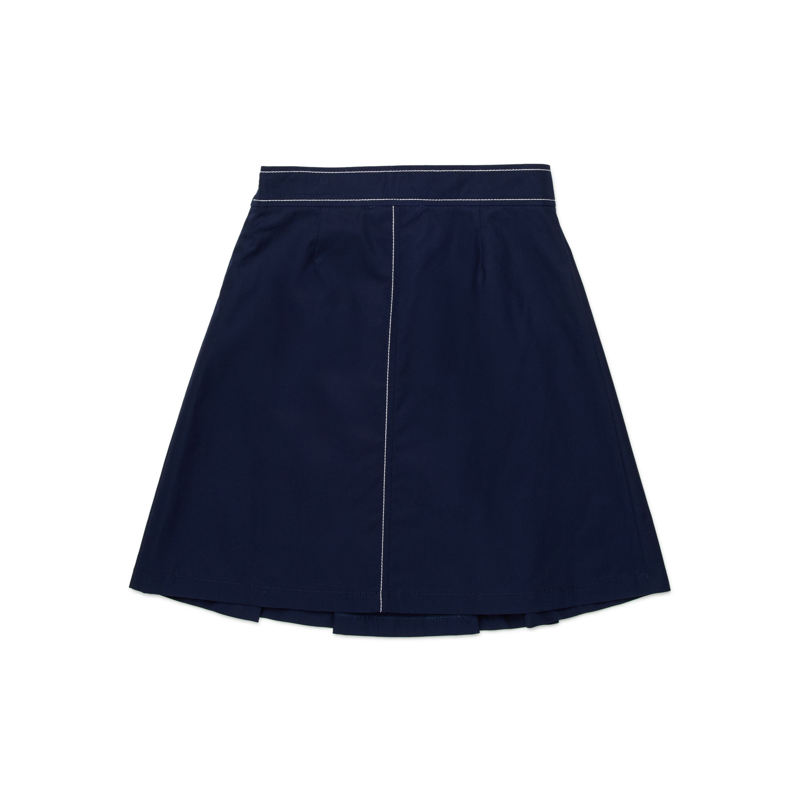 Girls Navy Logo Embroidered Skirt