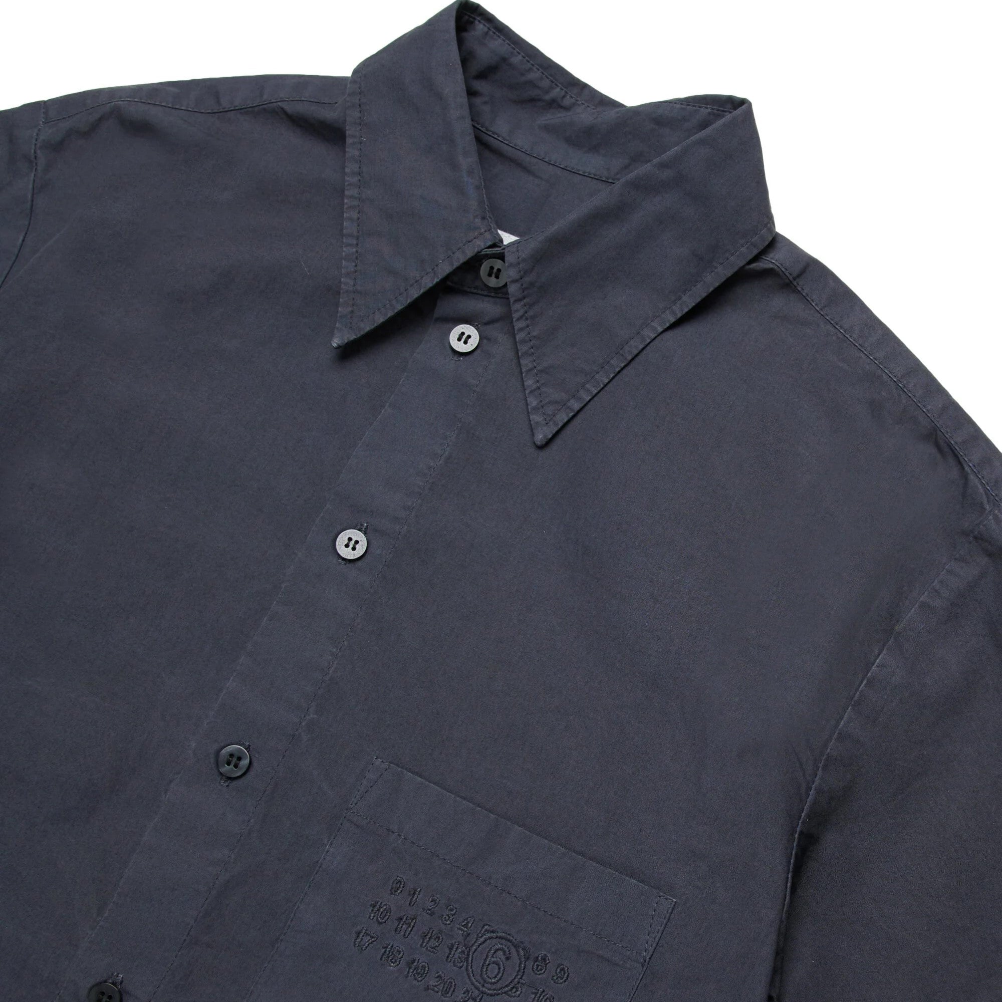 Girls Grey Embroidered Cotton Shirt