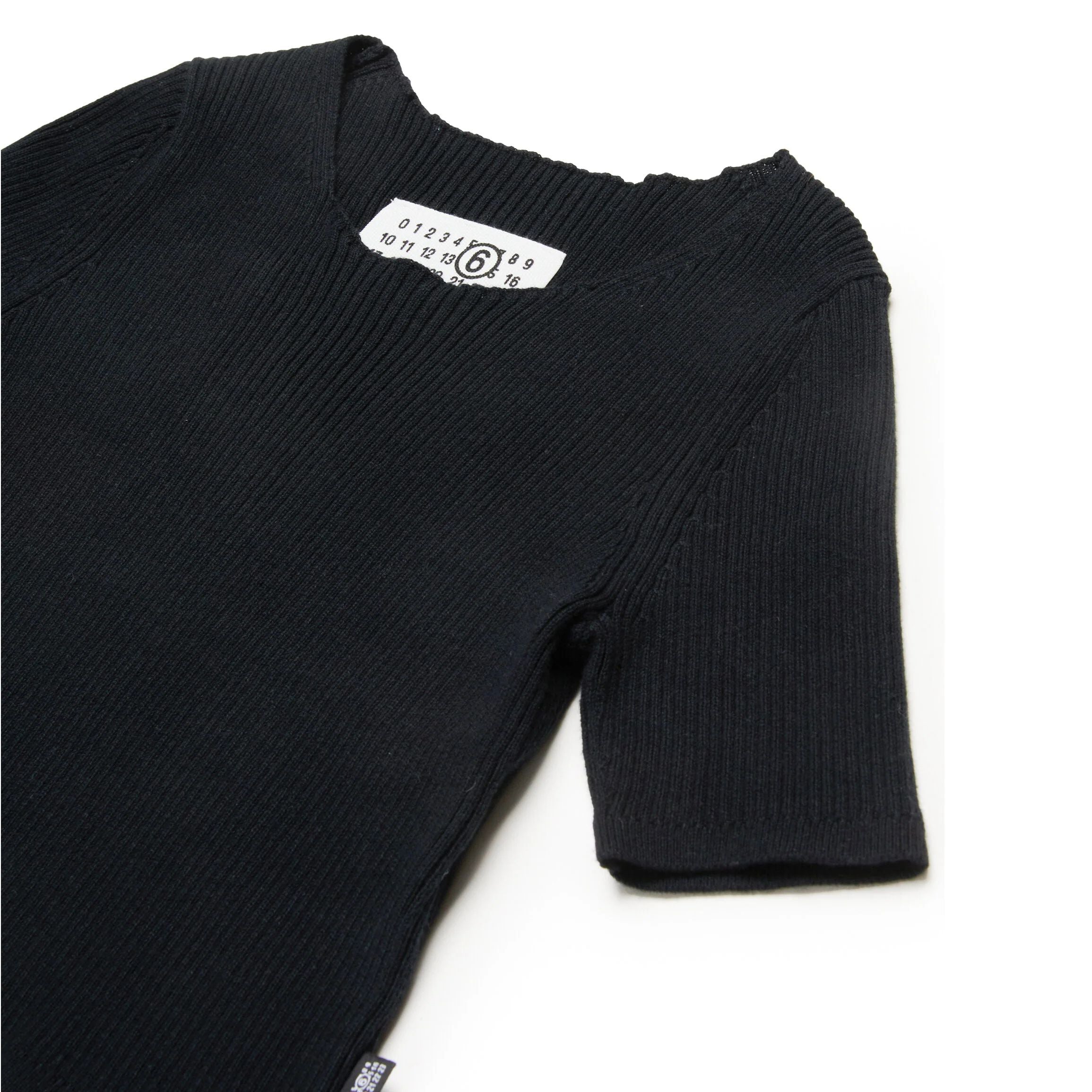Girls Black Cotton Knit Top