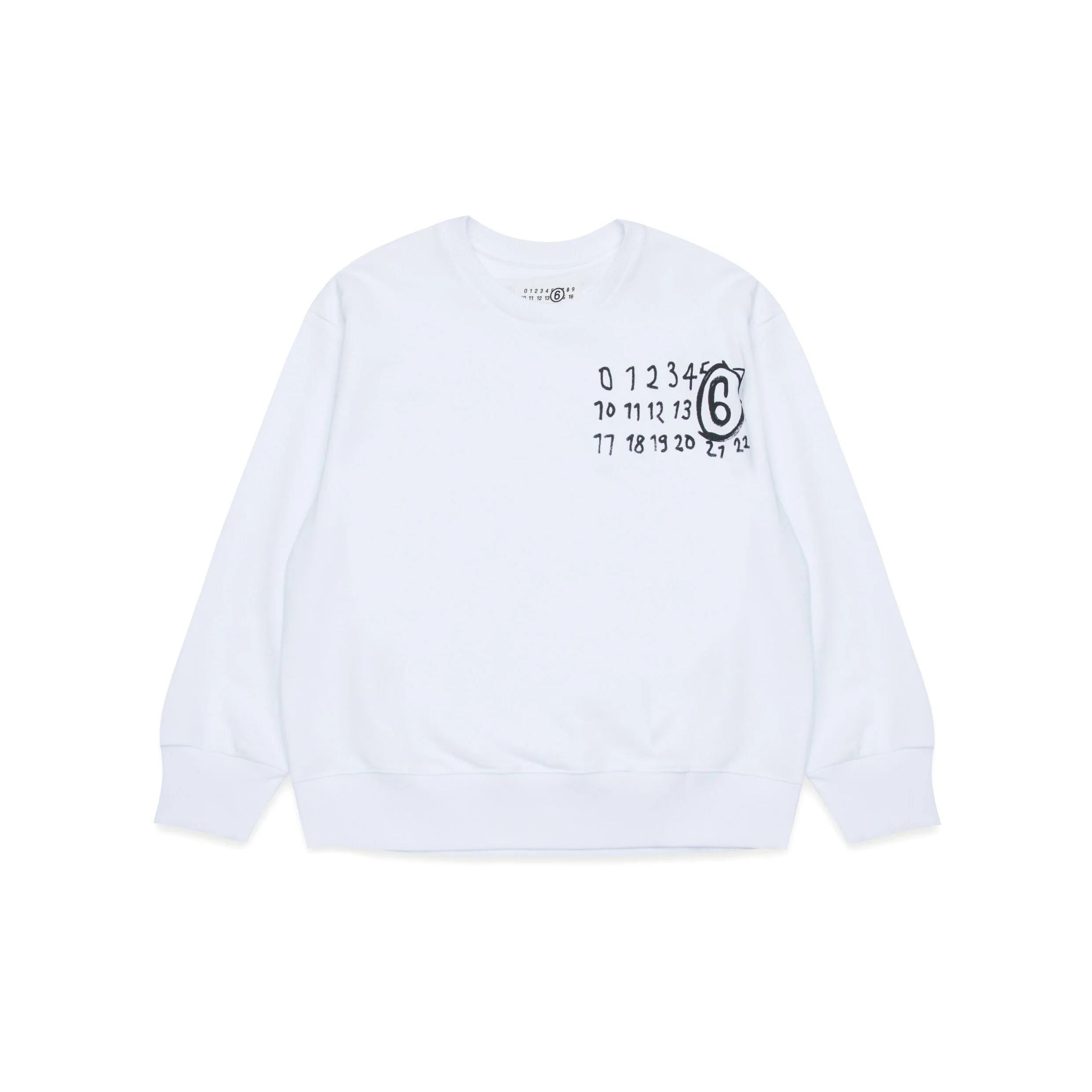 Boys & Girls White Logo Cotton Sweatshirt