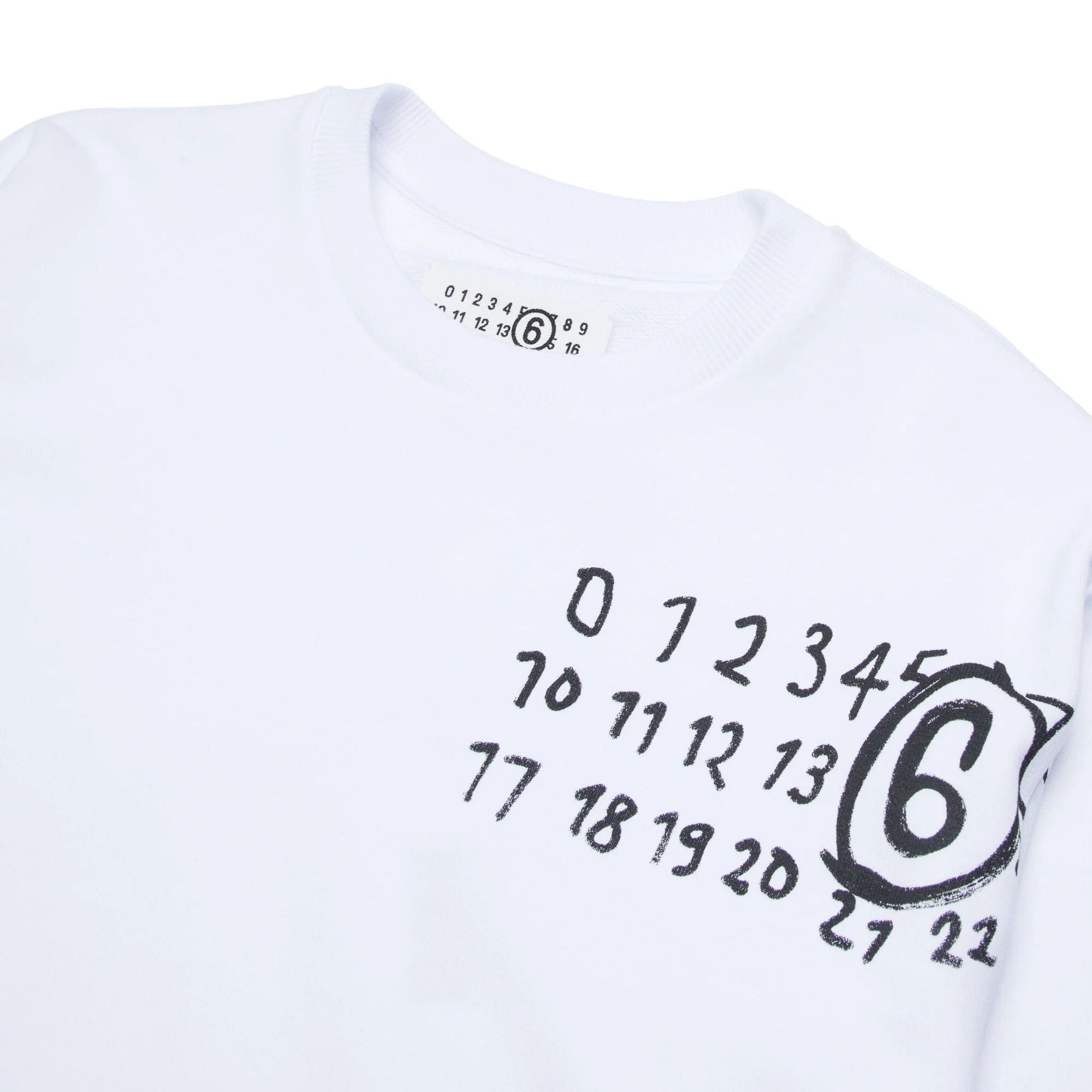 Boys & Girls White Logo Cotton Sweatshirt