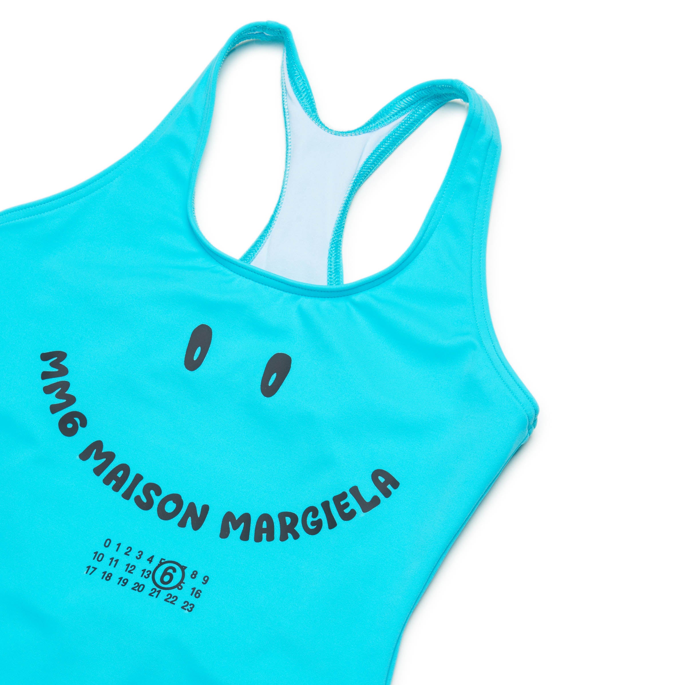 Girls Light Blue Logo Swimsuit