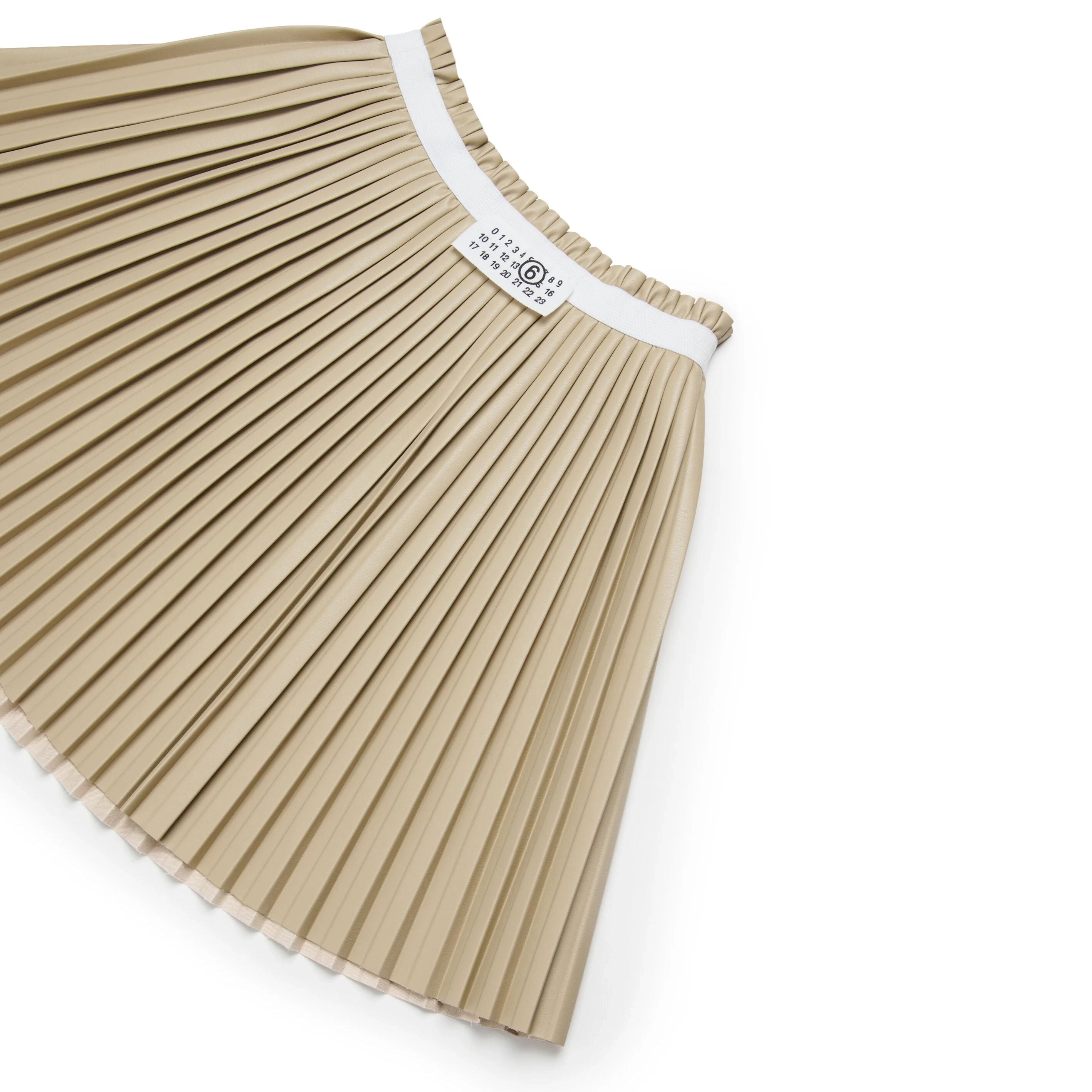 Girls Beige Pleated Skirt