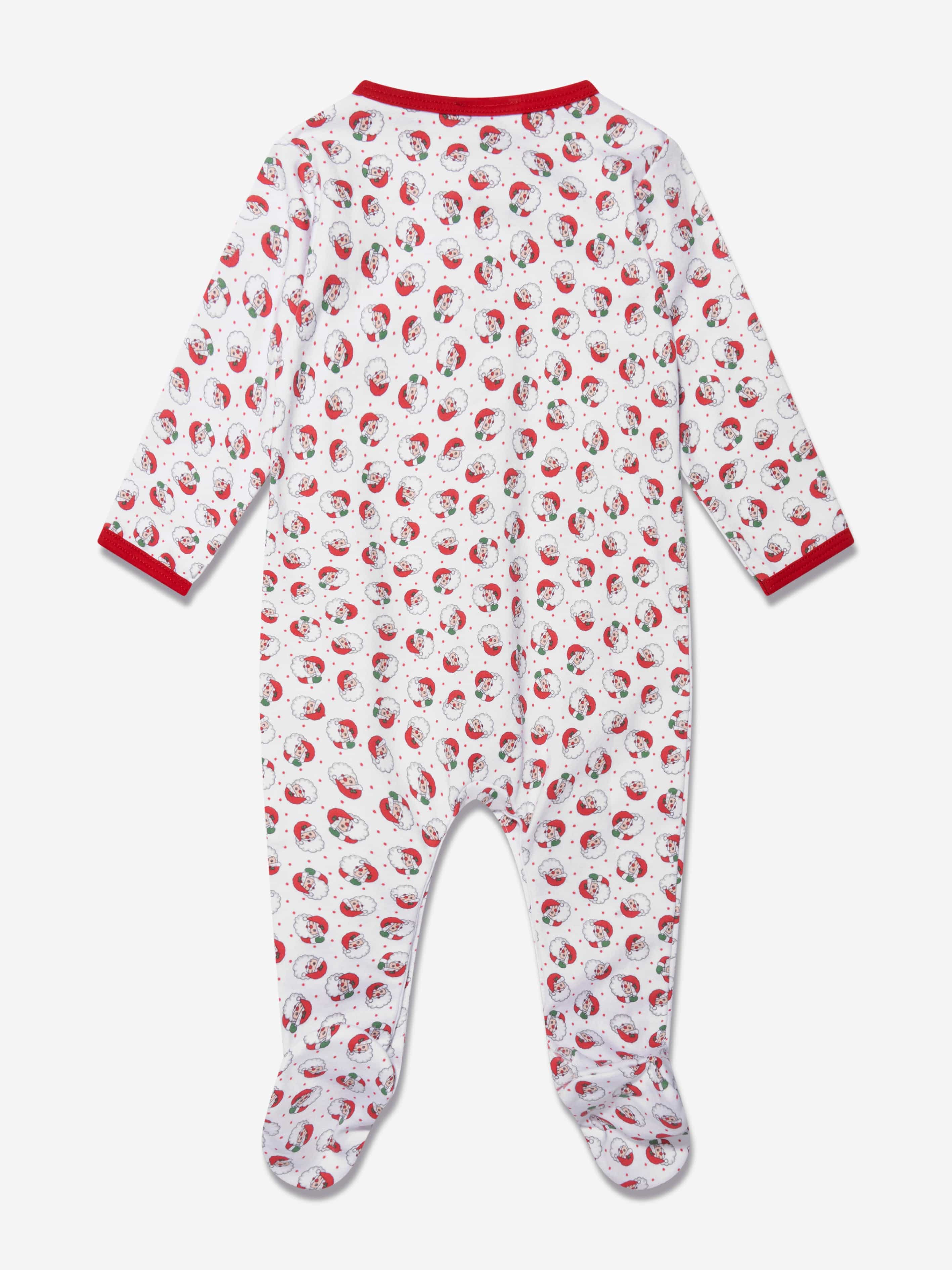 Magnolia Baby Baby Winking Santa Embroidered Babygrow in Red